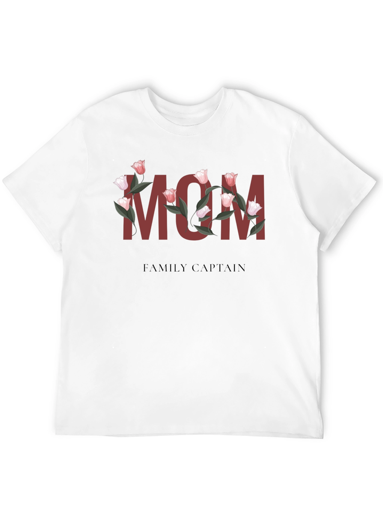 Floral MOM Family Captain T-Shirt