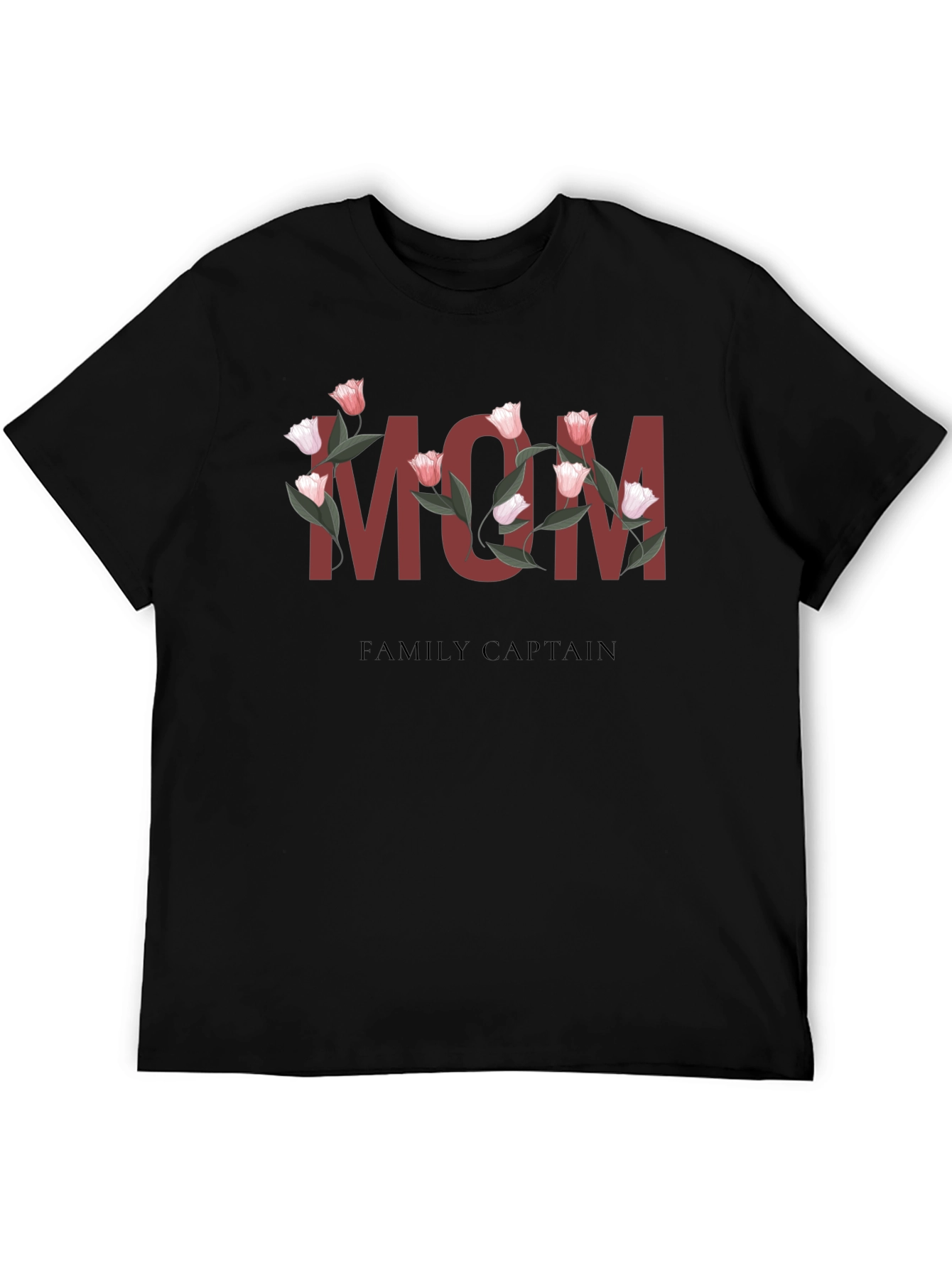Floral MOM Family Captain T-Shirt