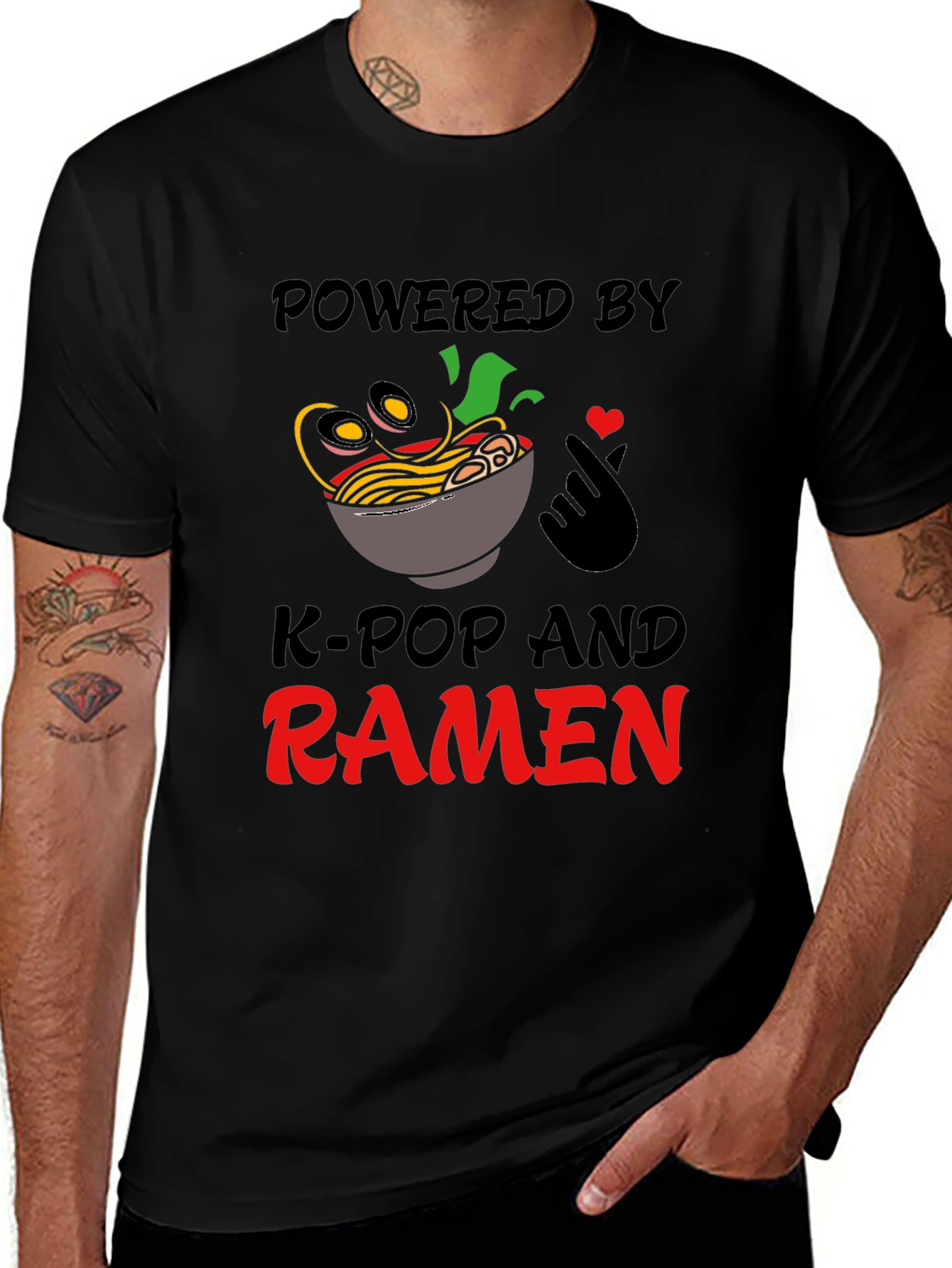 Powered by K-Pop and Ramen T-Shirt