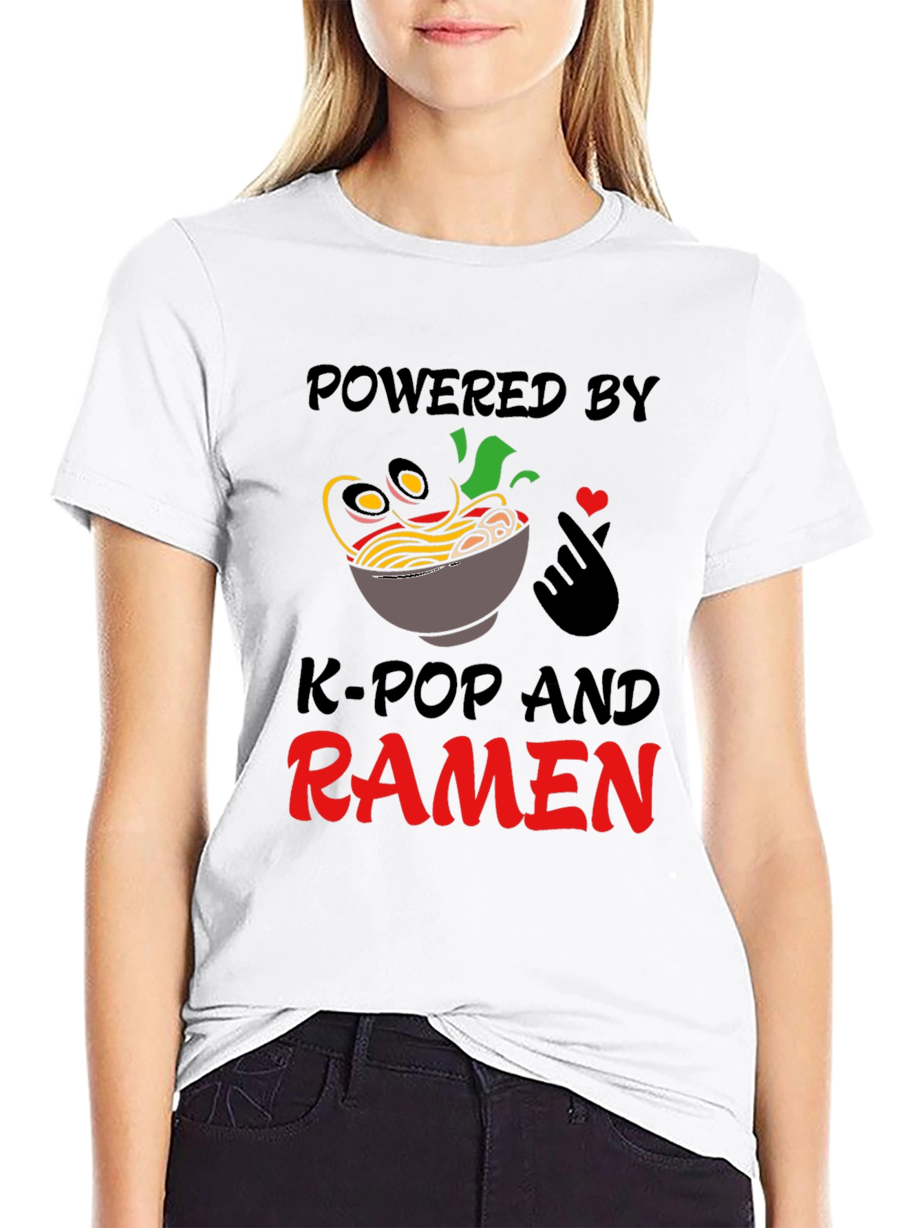 Powered by K-Pop and Ramen T-Shirt