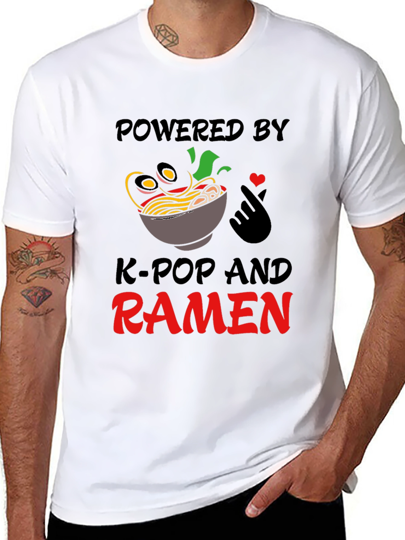Powered by K-Pop and Ramen T-Shirt