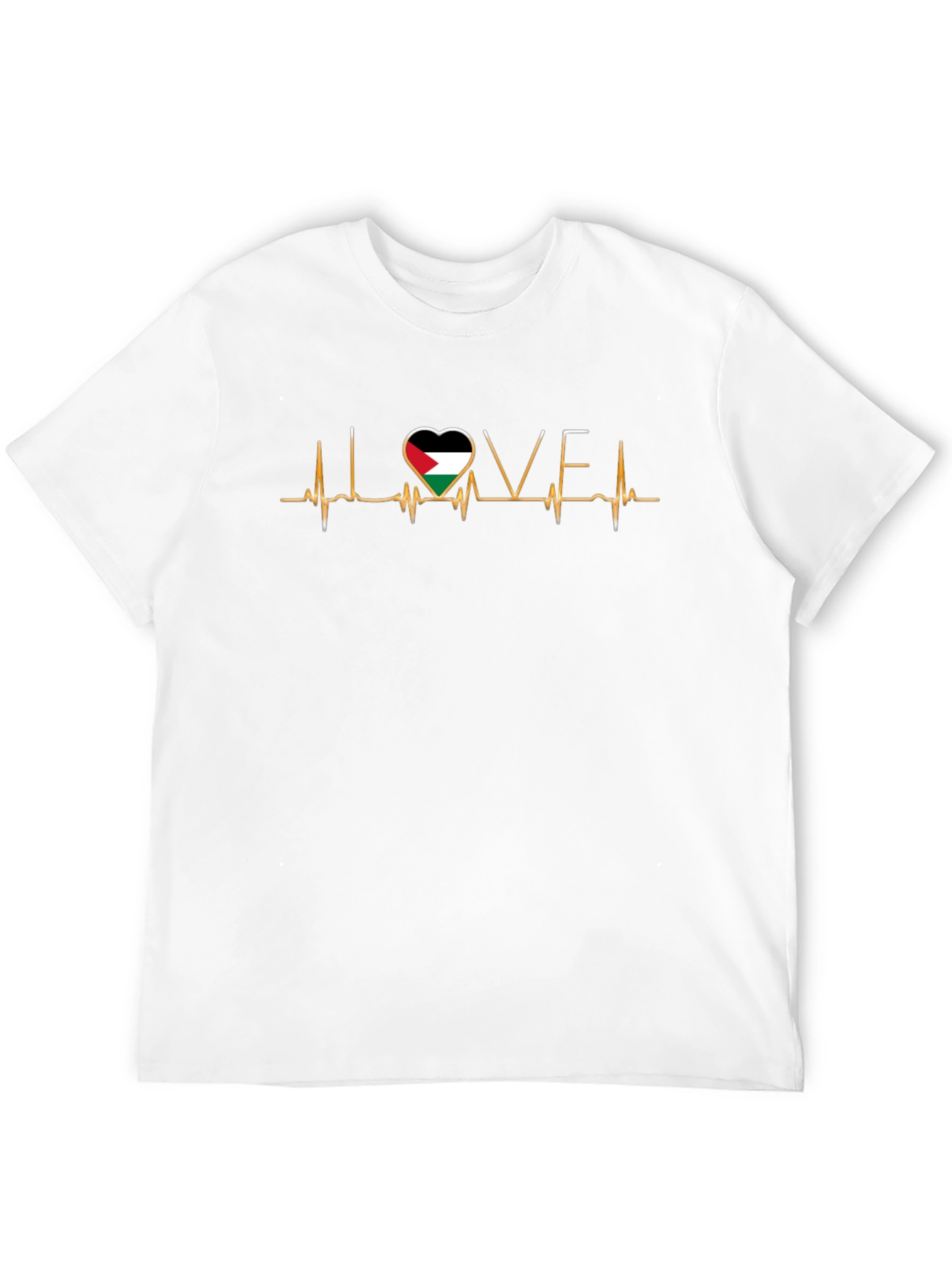 I Love Palestine T-Shirt: Heartbeat Design