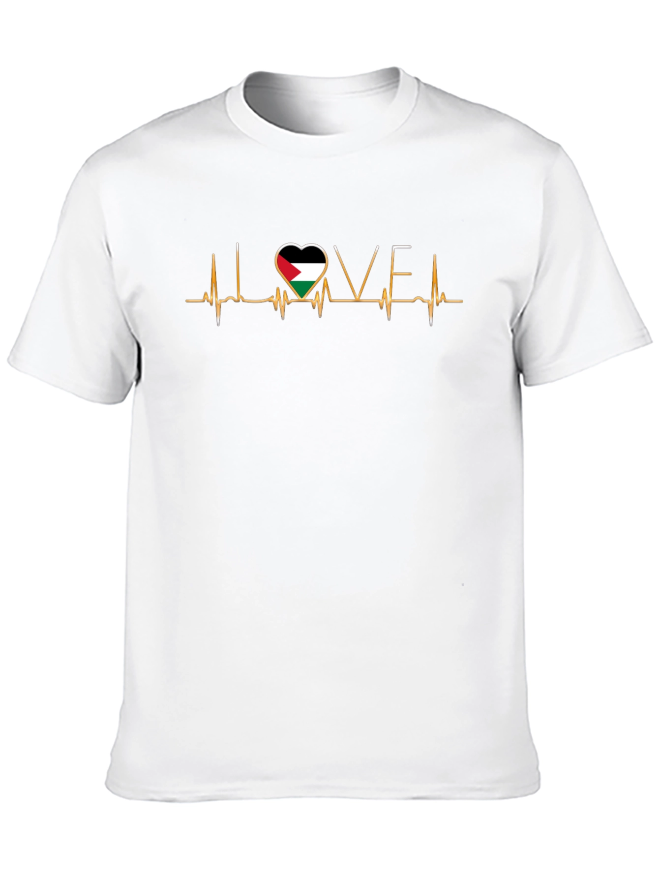 I Love Palestine T-Shirt: Heartbeat Design