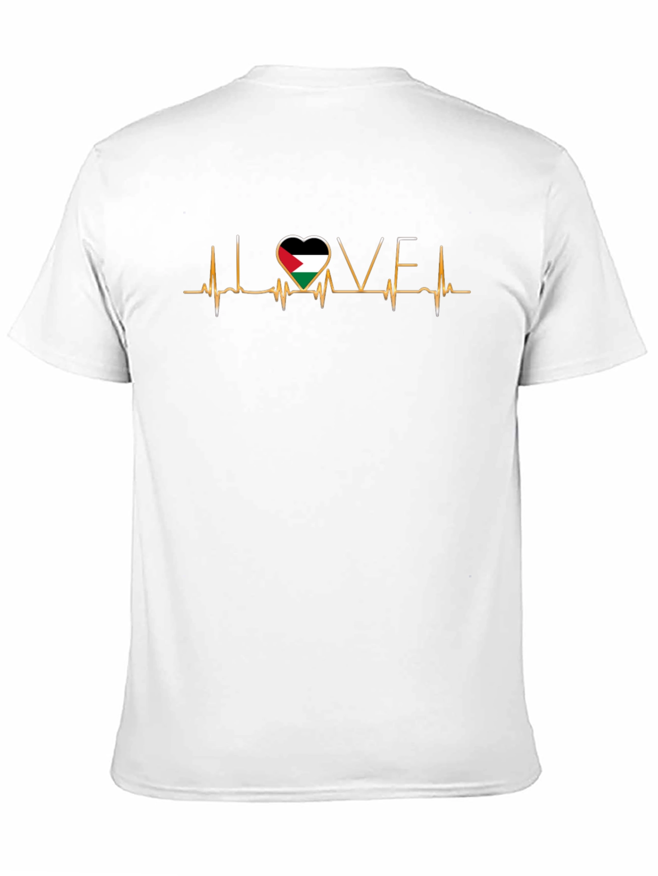 I Love Palestine T-Shirt: Heartbeat Design