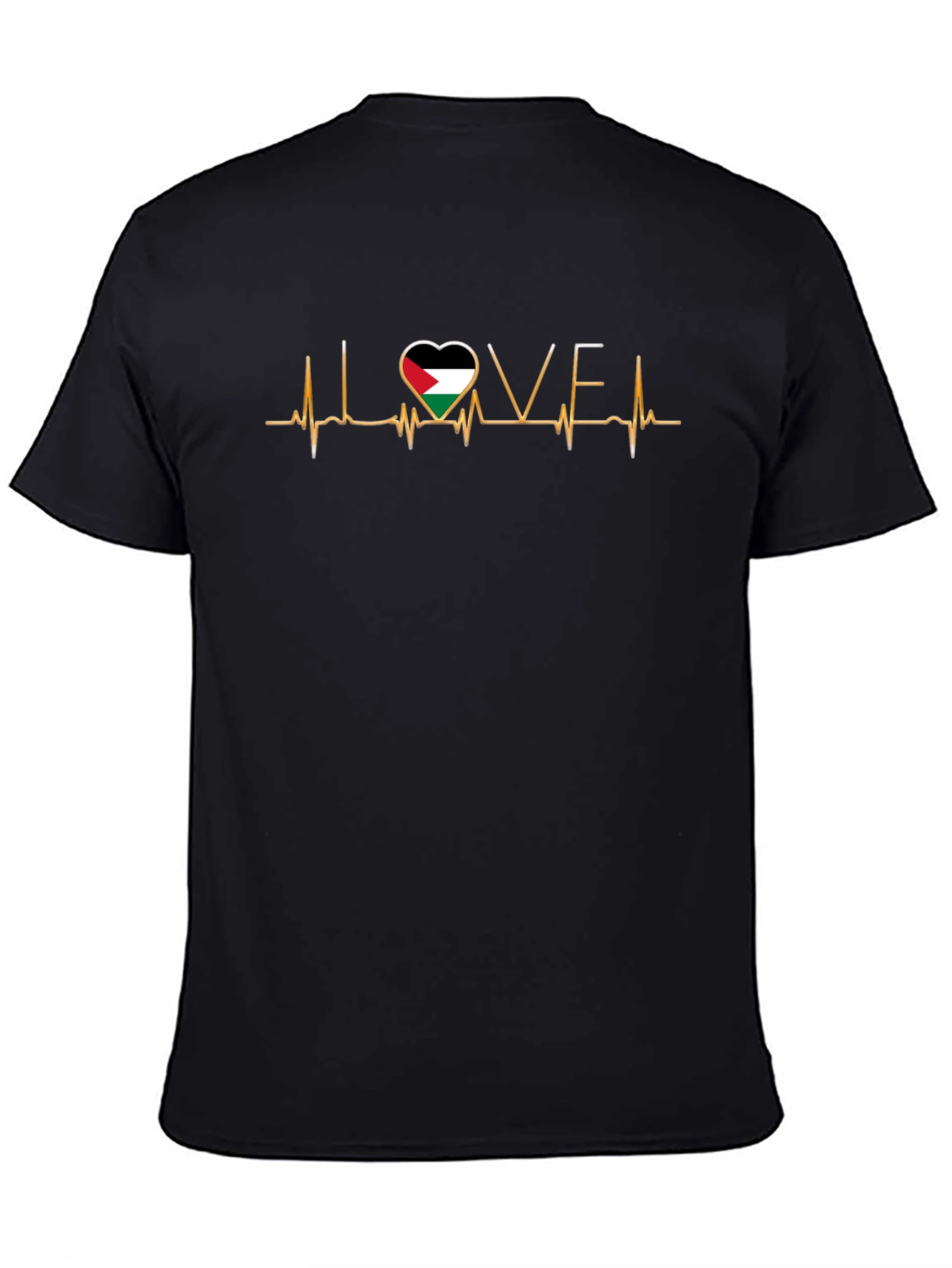 I Love Palestine T-Shirt: Heartbeat Design