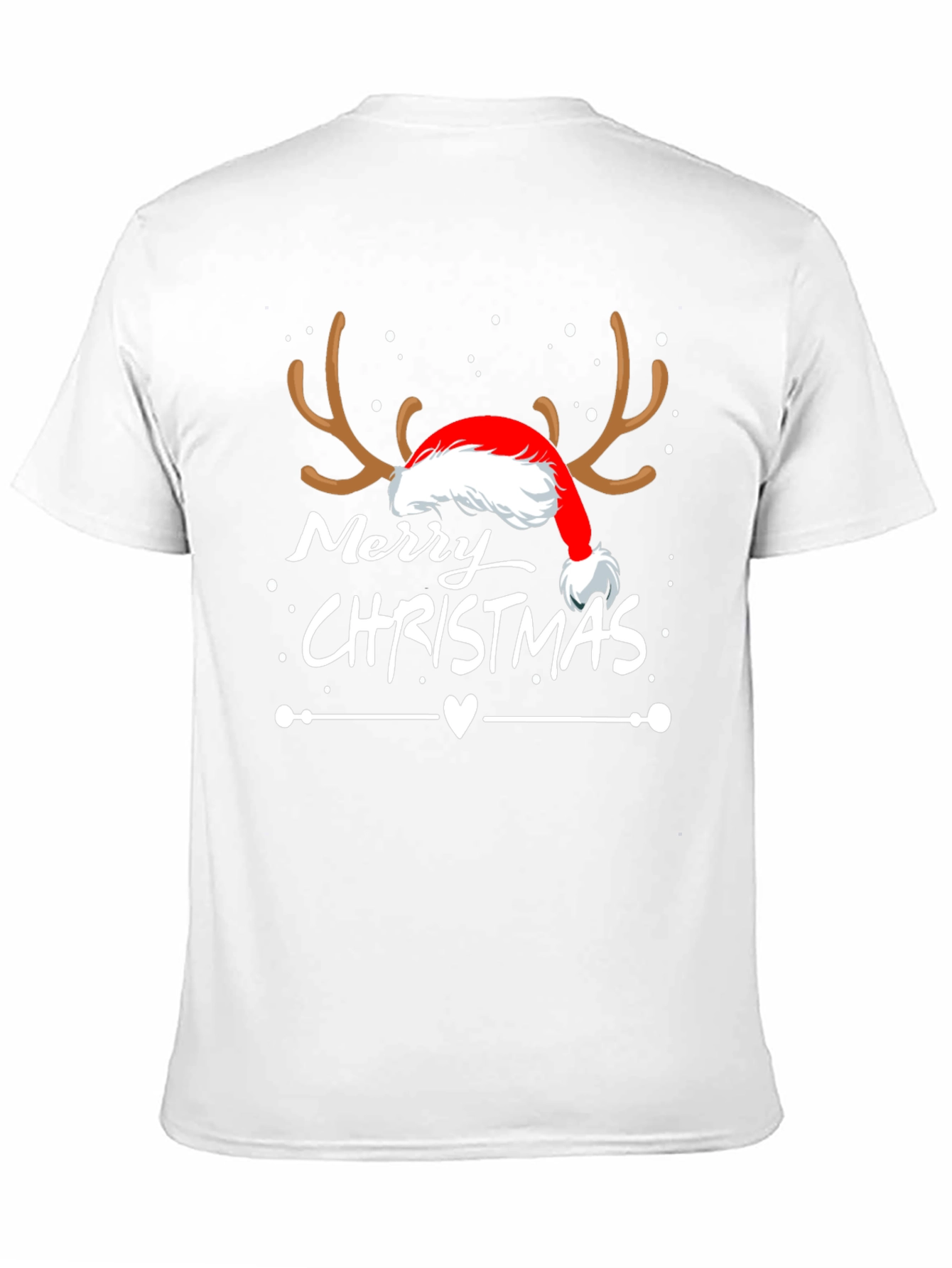 Merry Christmas Reindeer Santa Hat T-Shirt