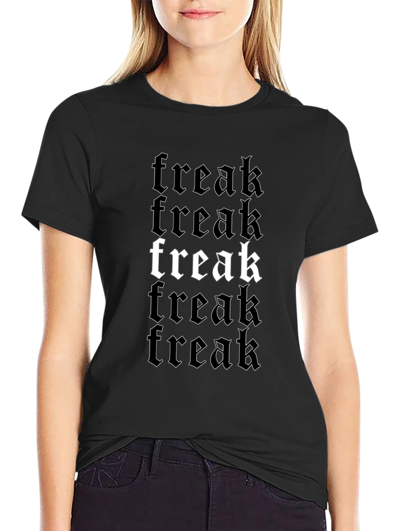Freak Graphic T-Shirt - Black Gothic Style