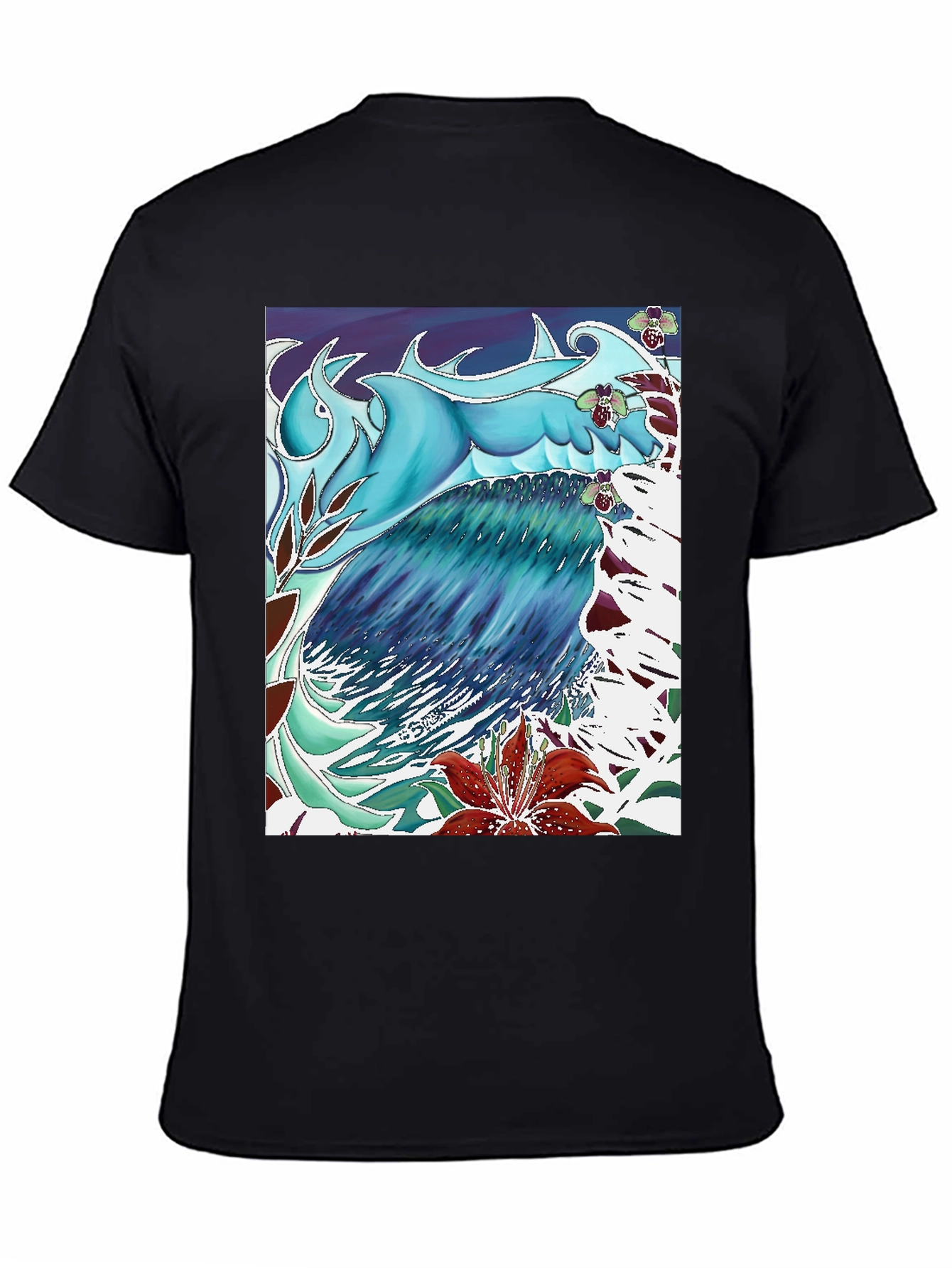 Ocean Wave Art T-Shirt - Cool Blue Design