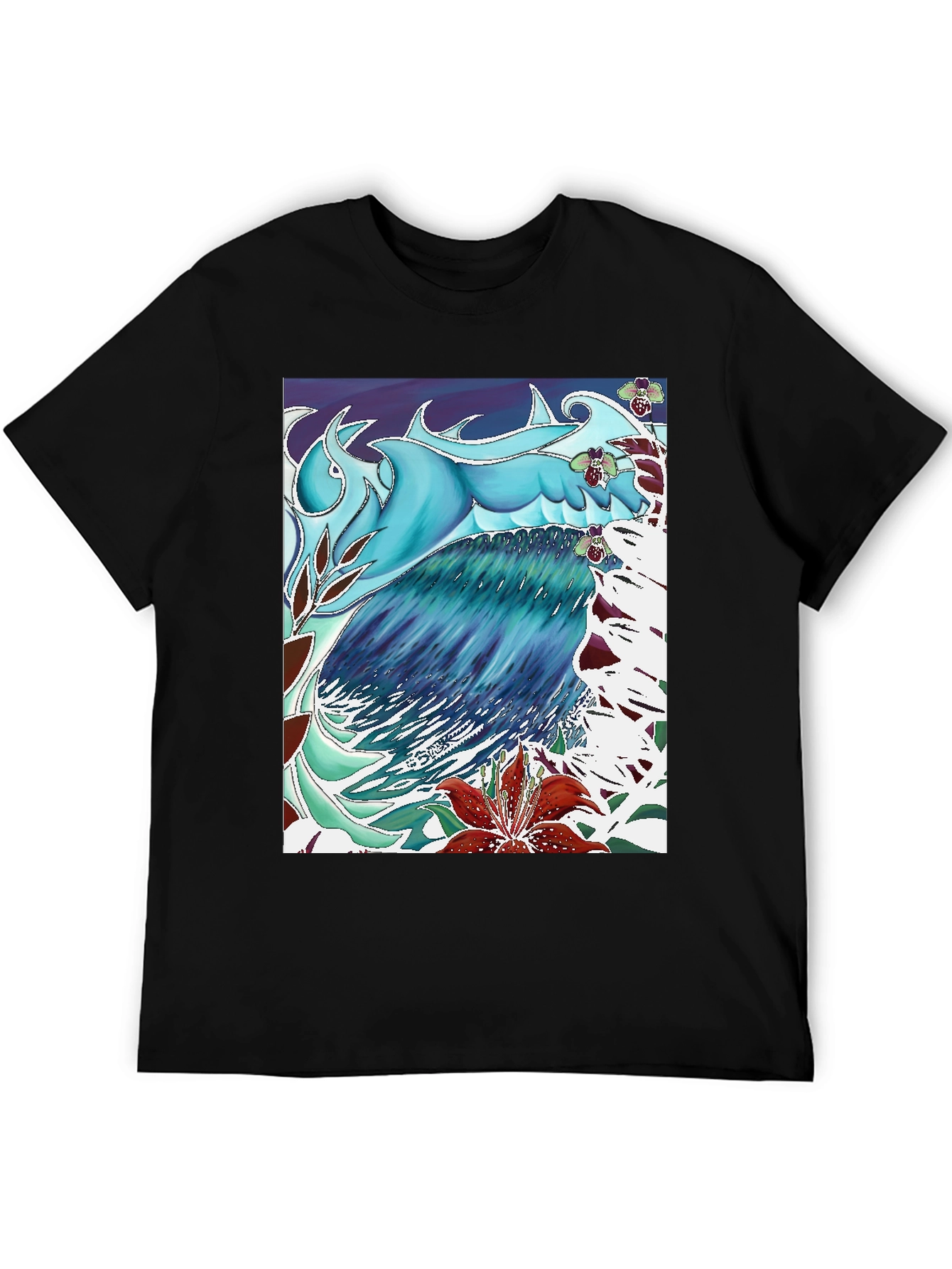 Ocean Wave Art T-Shirt - Cool Blue Design