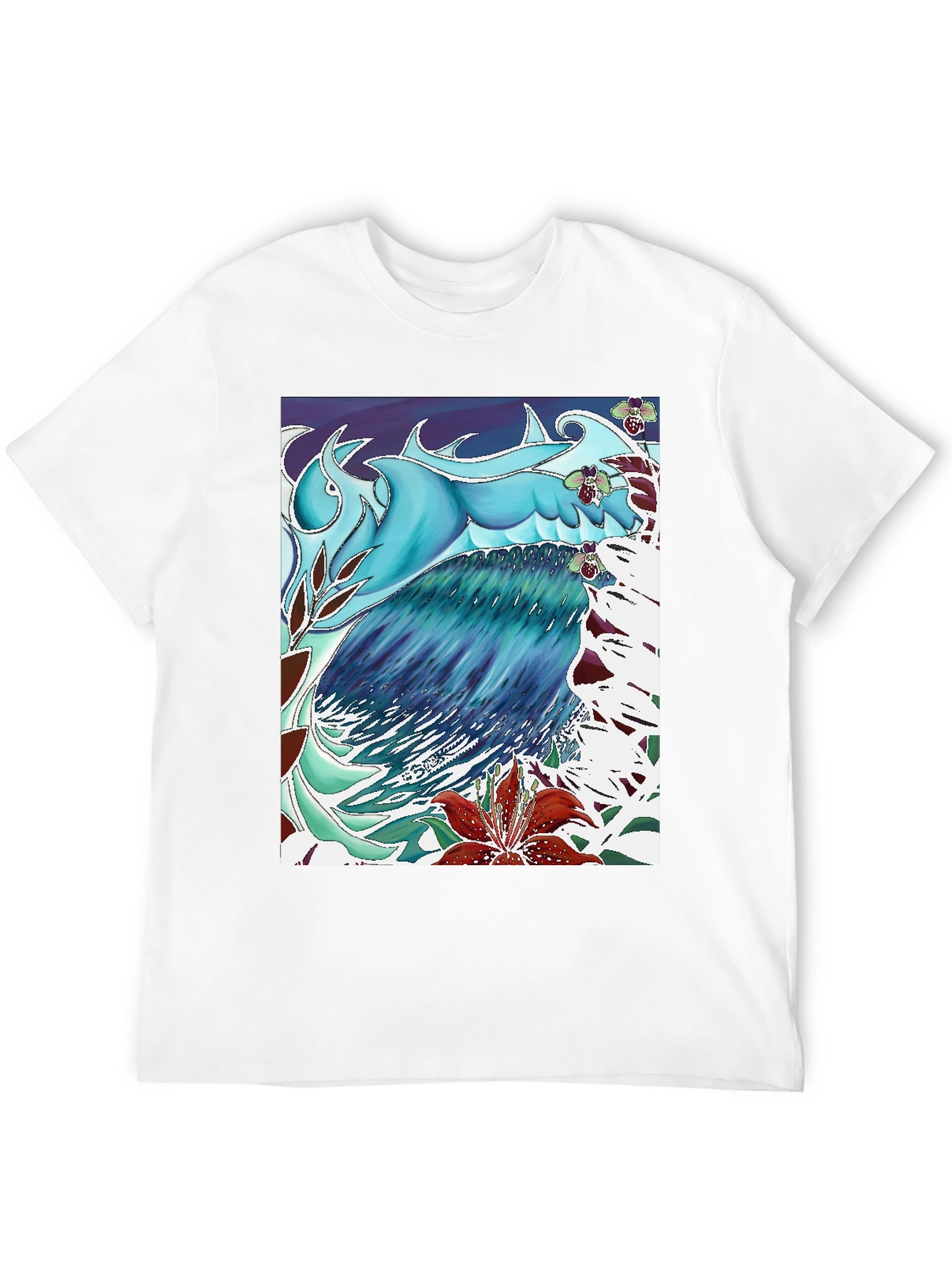 Ocean Wave Art T-Shirt - Cool Blue Design