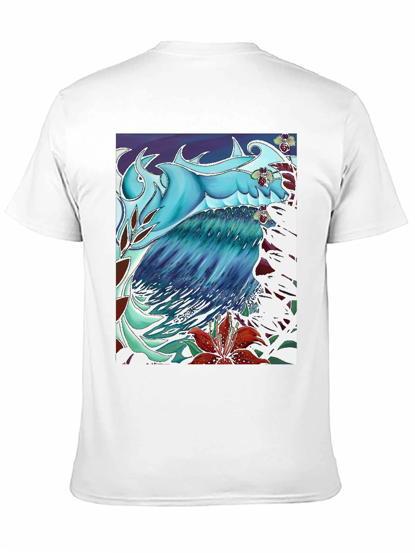 Ocean Wave Art T-Shirt - Cool Blue Design