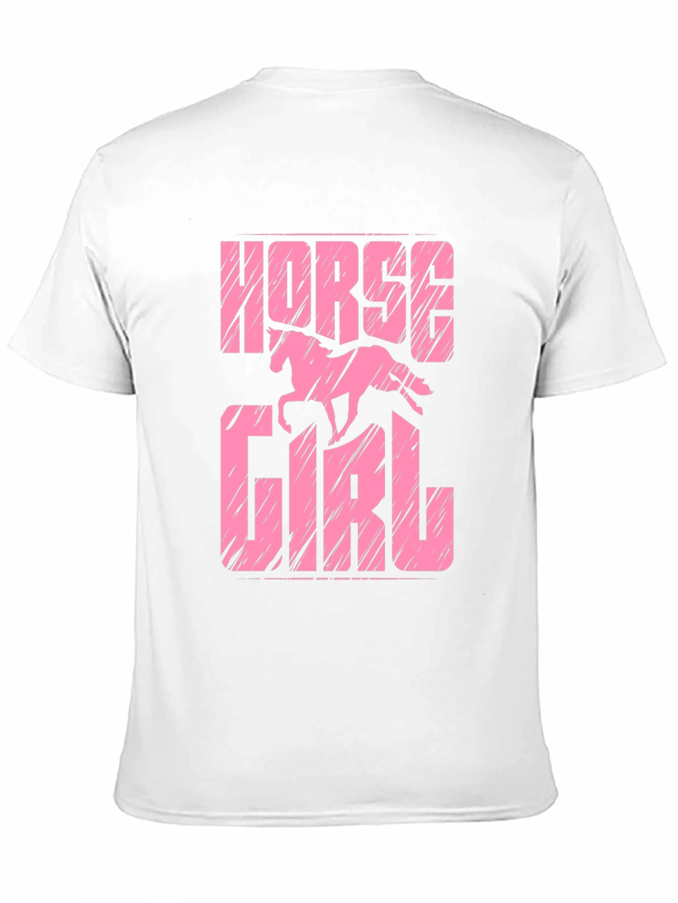 Horse Girl Graphic Tee - Pink on Black