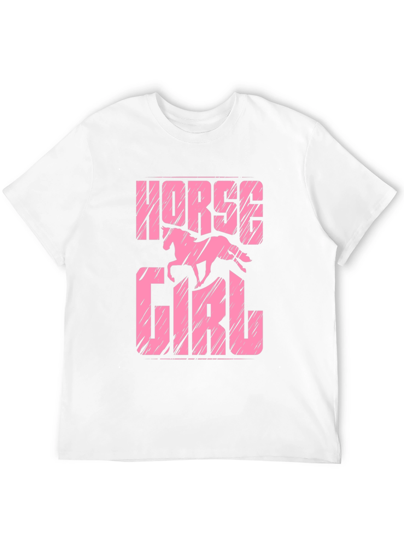 Horse Girl Graphic Tee - Pink on Black