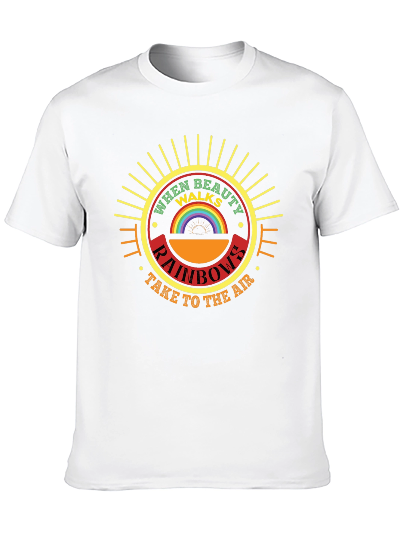 When Beauty Walks Rainbows Graphic T-Shirt