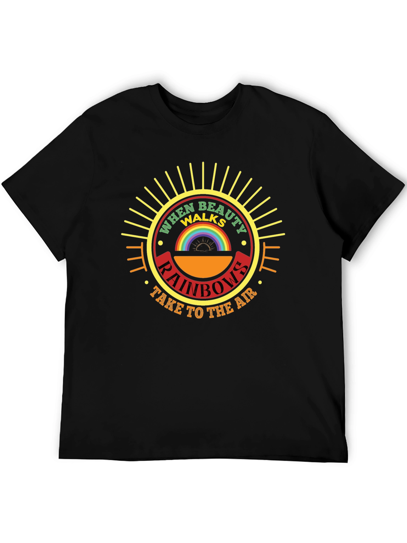 When Beauty Walks Rainbows Graphic T-Shirt