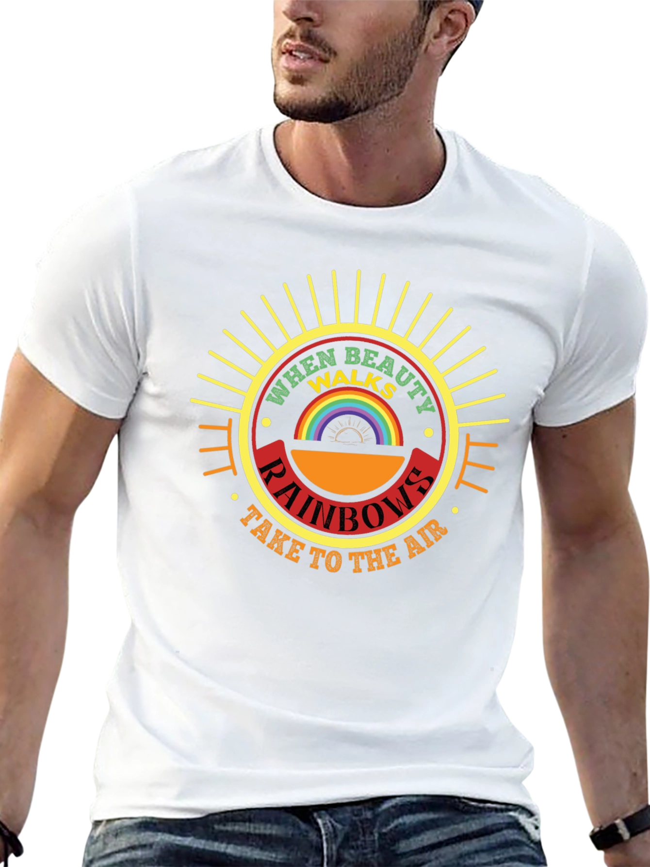 When Beauty Walks Rainbows Graphic T-Shirt