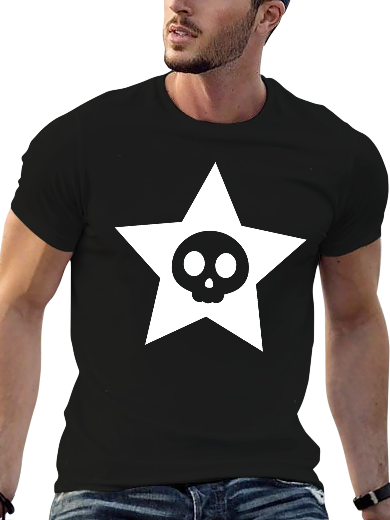 Skull Star Graphic Tee - Black Unisex T-Shirt