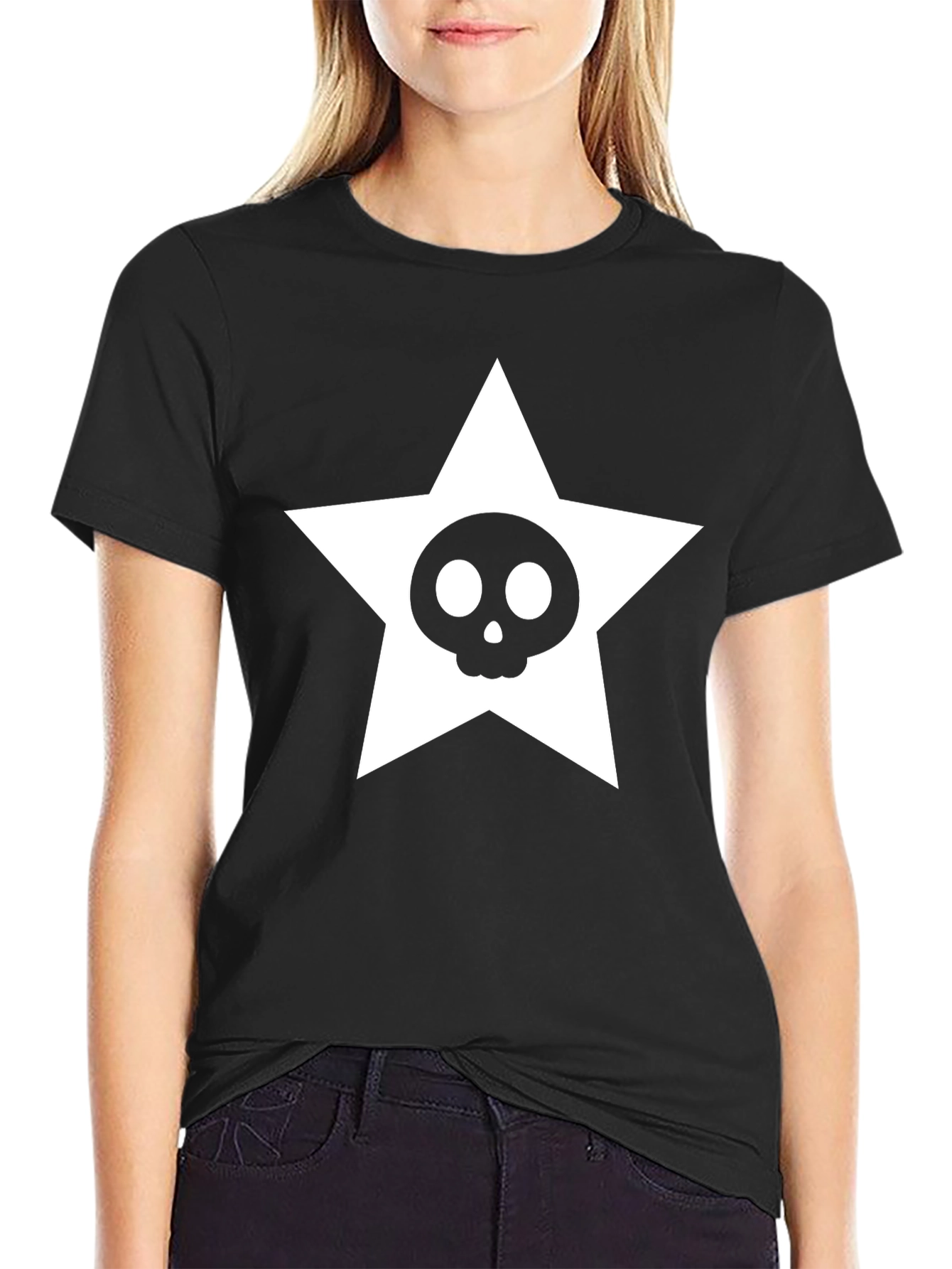 Skull Star Graphic Tee - Black Unisex T-Shirt