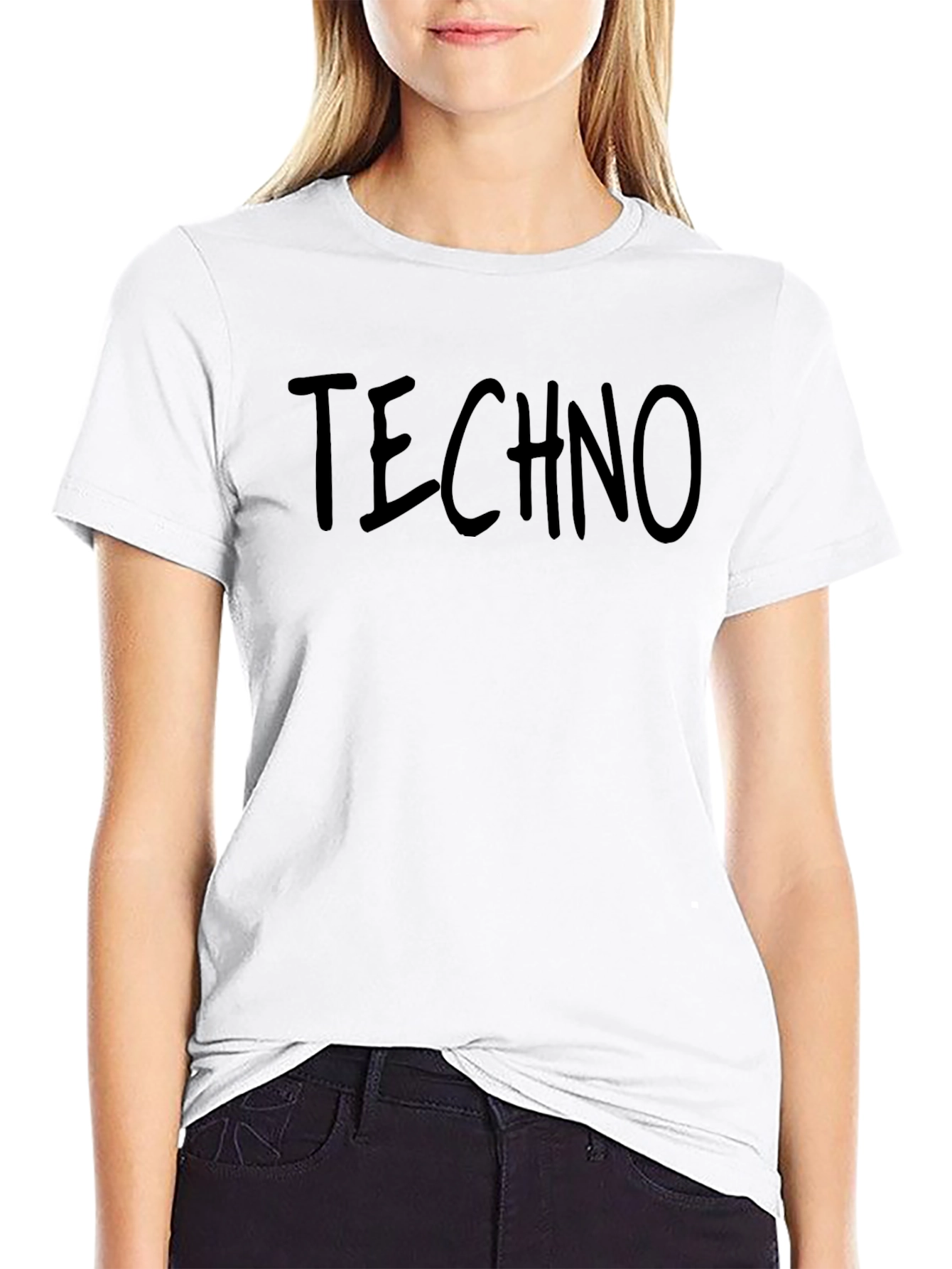 Techno Graphic Tee - Black Cotton T-Shirt