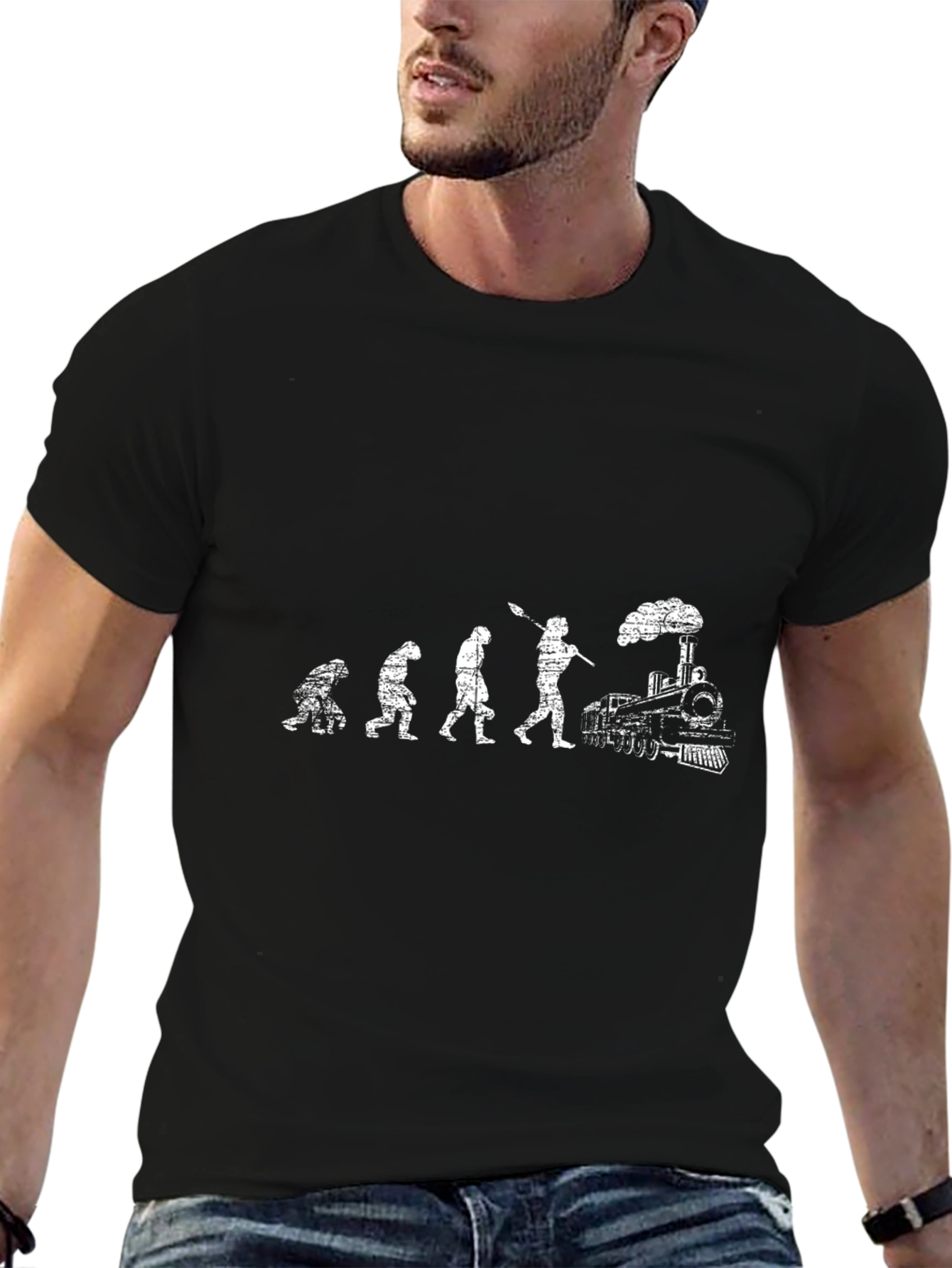 Evolution to Trains Black T-Shirt