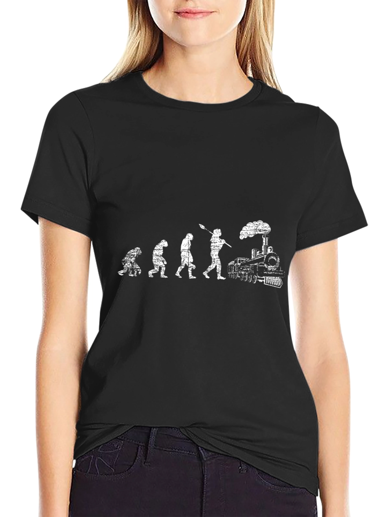 Evolution to Trains Black T-Shirt