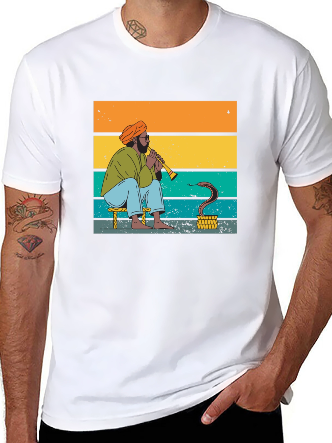Snake Charmer Tee - Retro Style Graphic T-Shirt