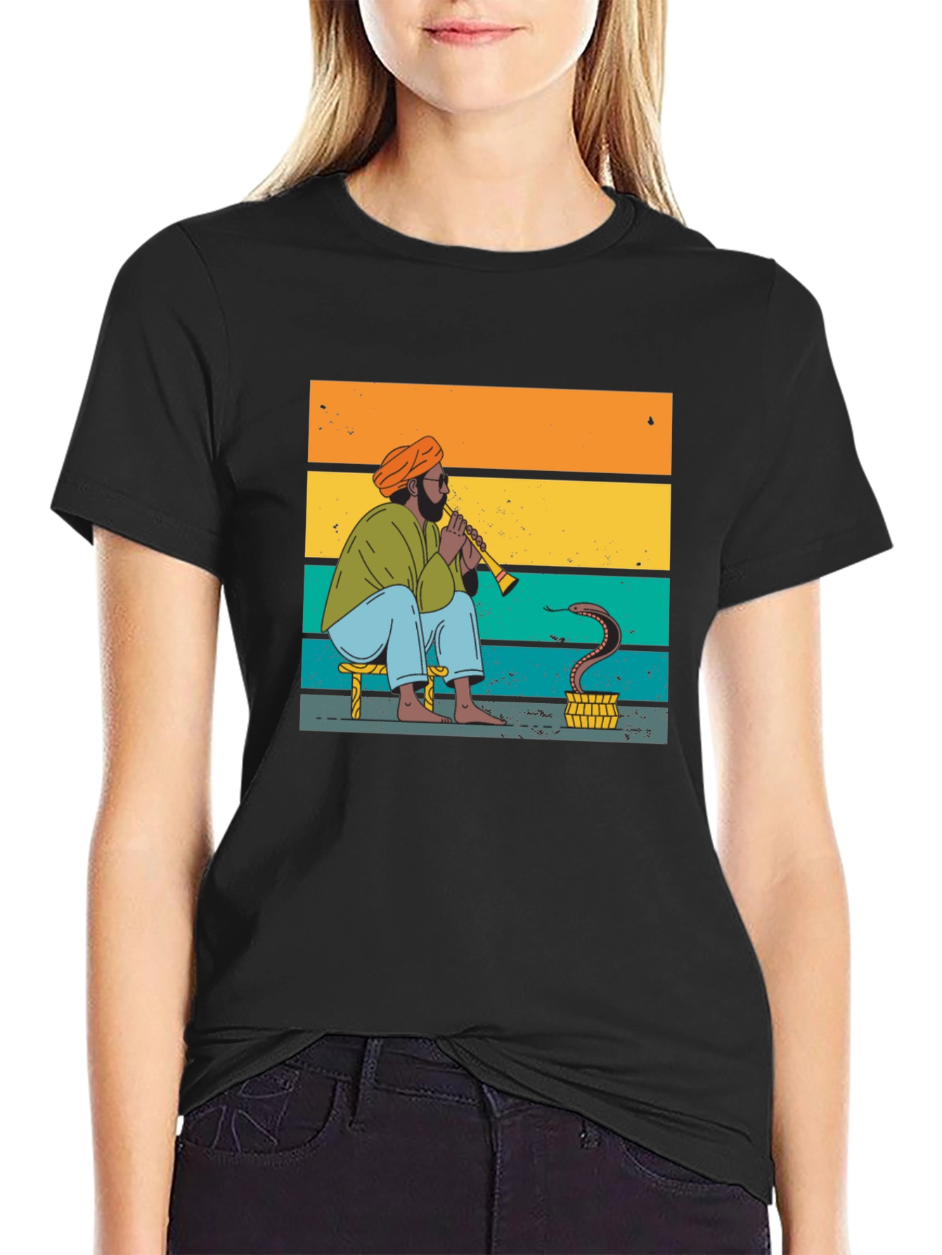 Snake Charmer Tee - Retro Style Graphic T-Shirt