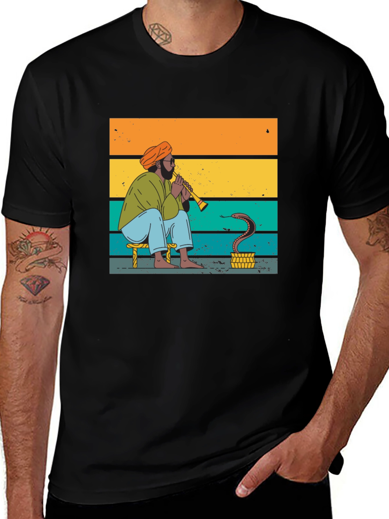 Snake Charmer Tee - Retro Style Graphic T-Shirt