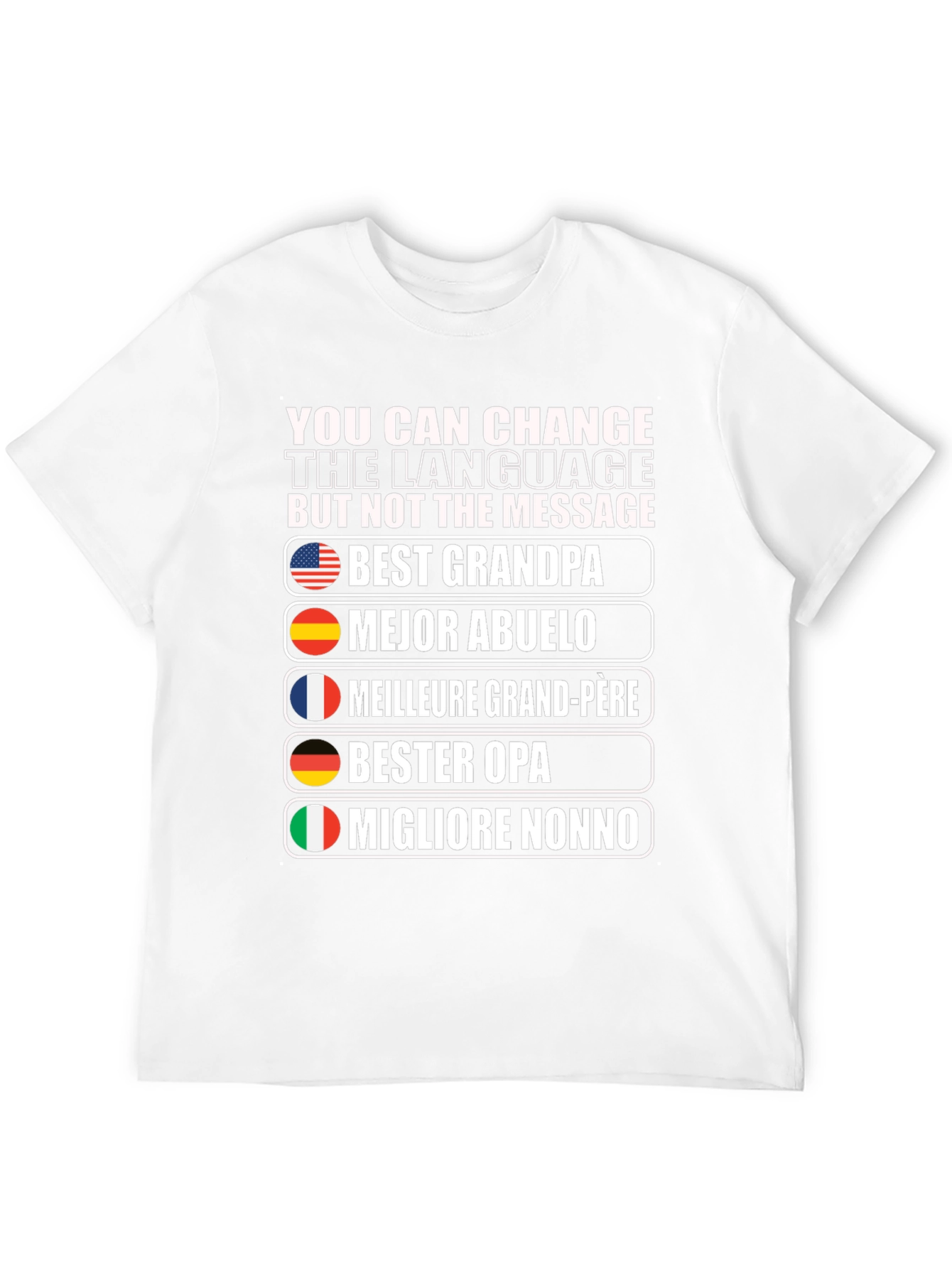 Best Grandpa T-Shirt - Multilingual Grandfather Tee