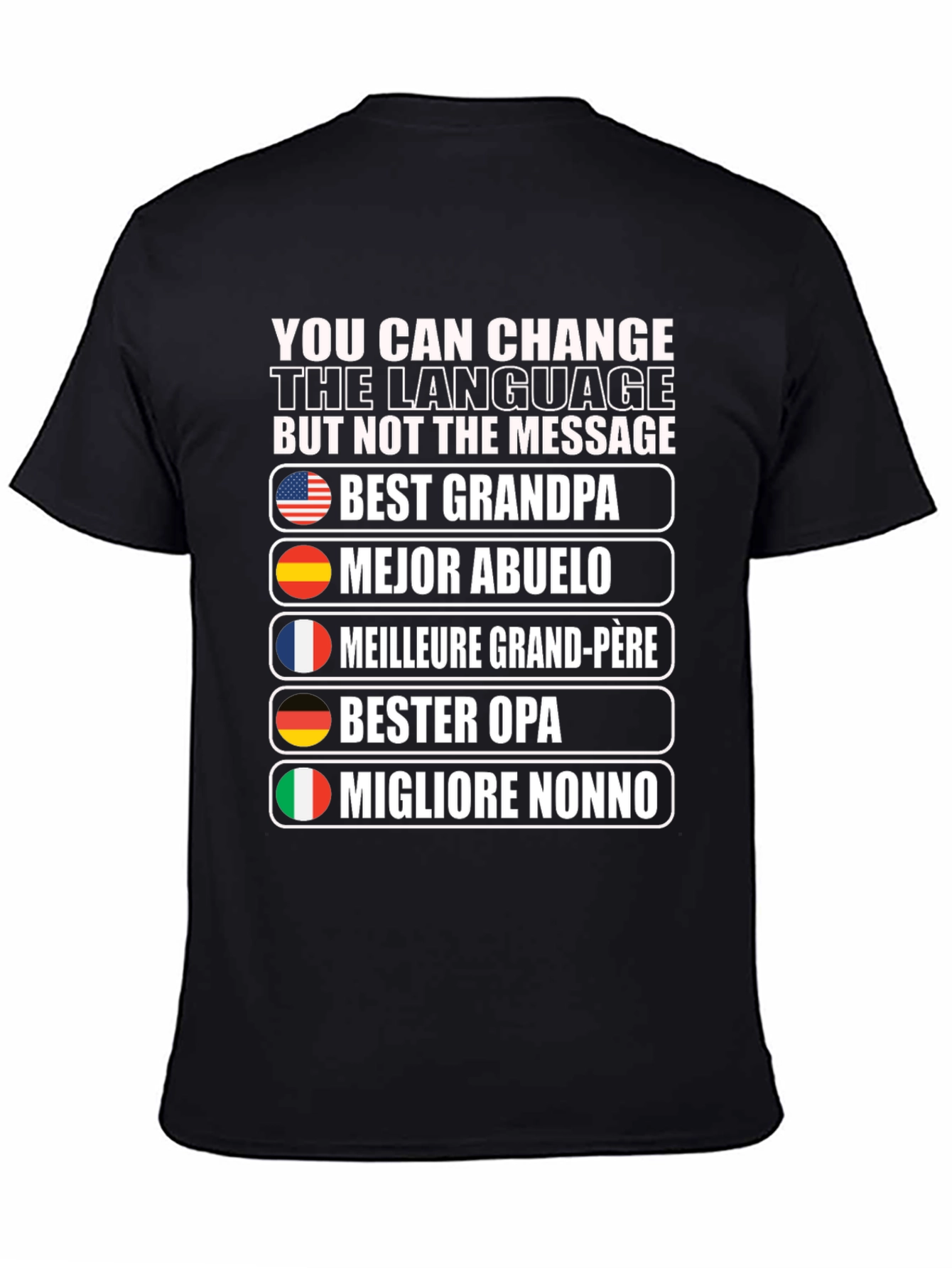 Best Grandpa T-Shirt - Multilingual Grandfather Tee