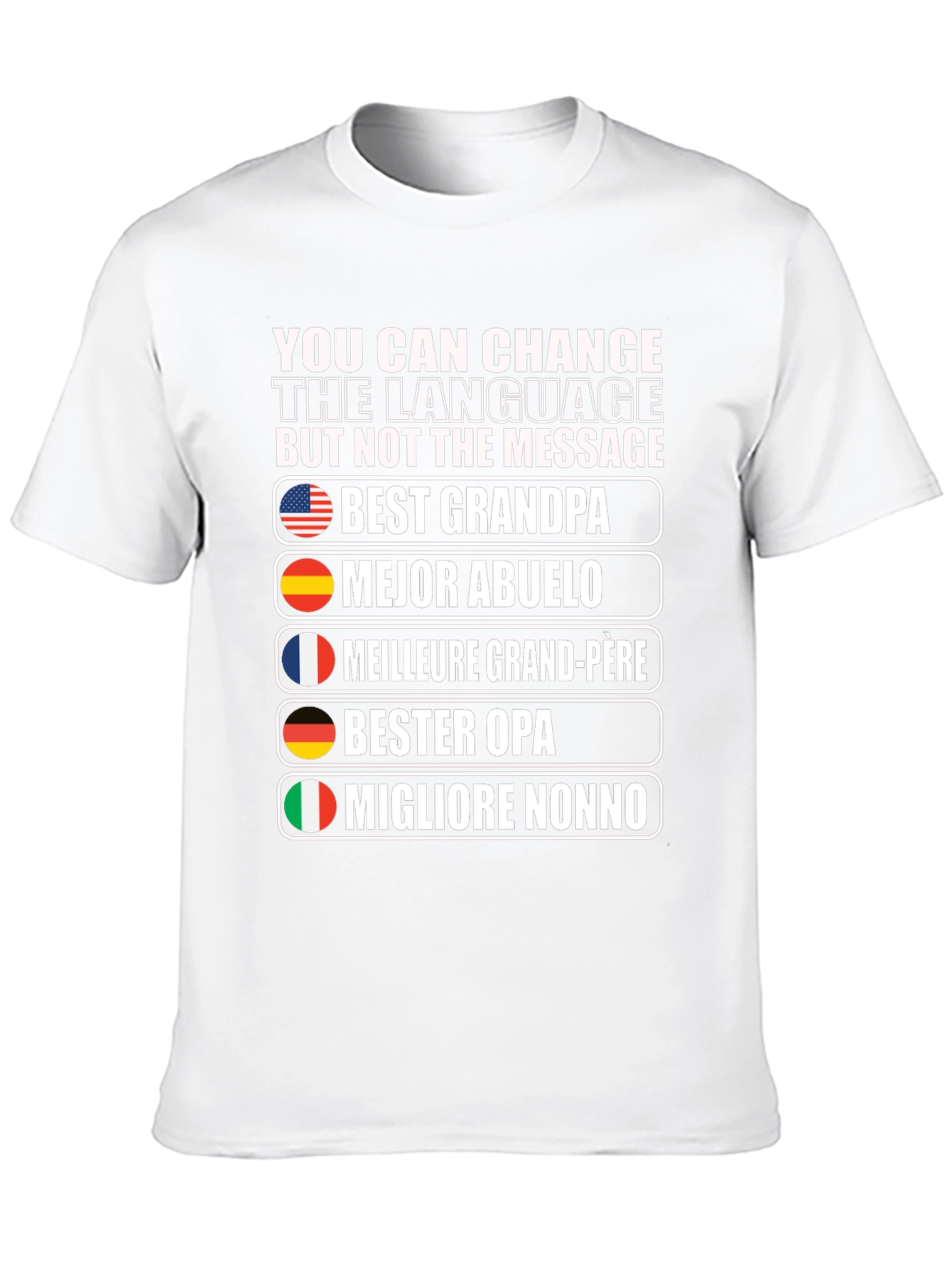 Best Grandpa T-Shirt - Multilingual Grandfather Tee
