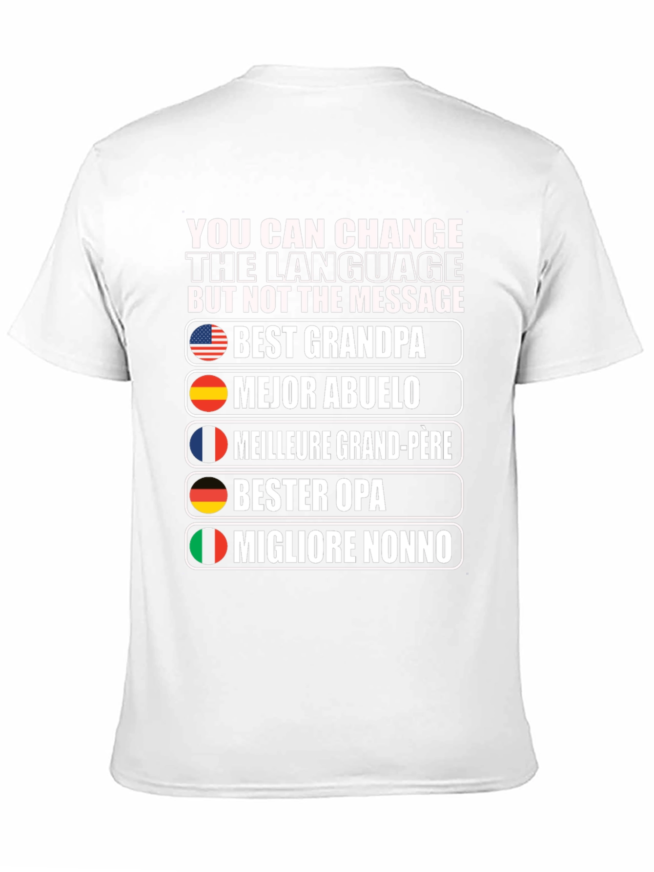 Best Grandpa T-Shirt - Multilingual Grandfather Tee
