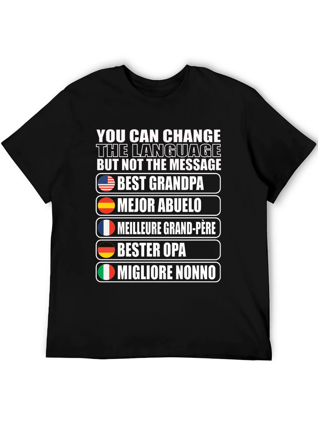 Best Grandpa T-Shirt - Multilingual Grandfather Tee