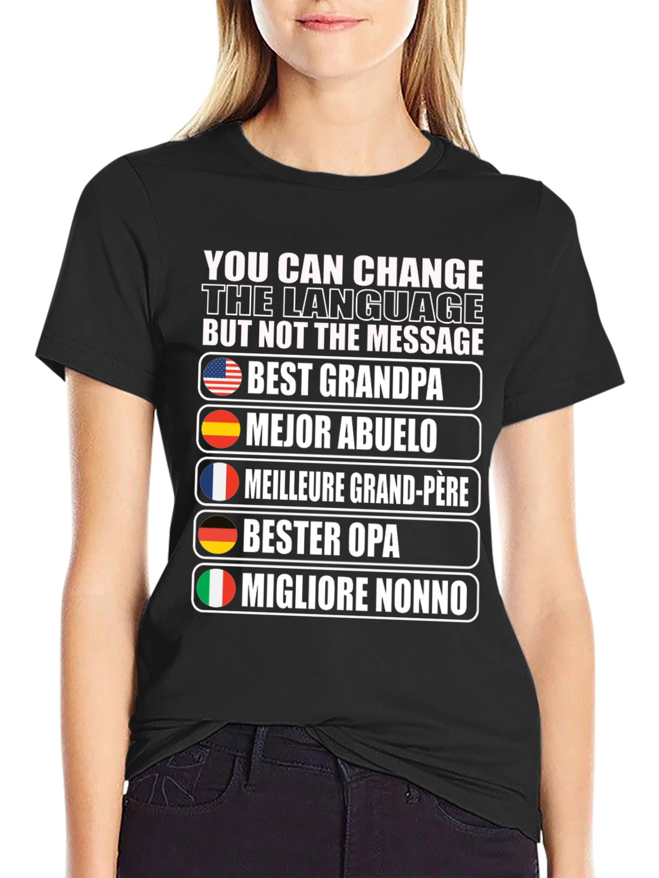 Best Grandpa T-Shirt - Multilingual Grandfather Tee