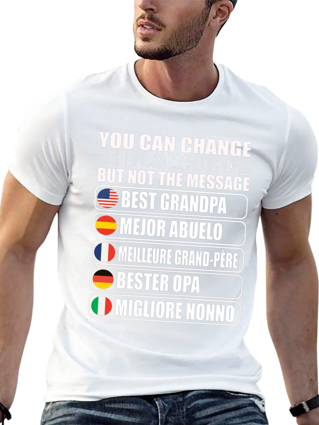 Best Grandpa T-Shirt - Multilingual Grandfather Tee