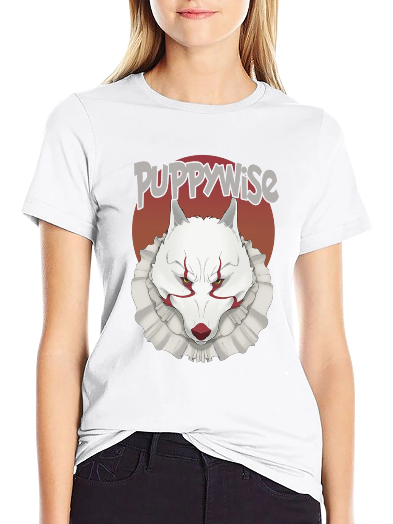 Puppywise T-Shirt: Horror Wolf Clown Tee