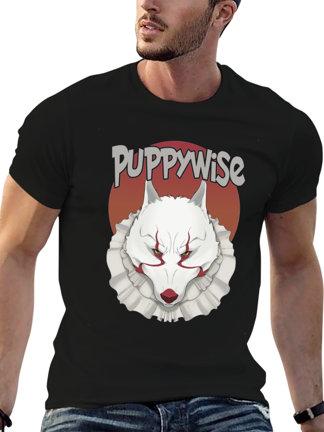 Puppywise T-Shirt: Horror Wolf Clown Tee