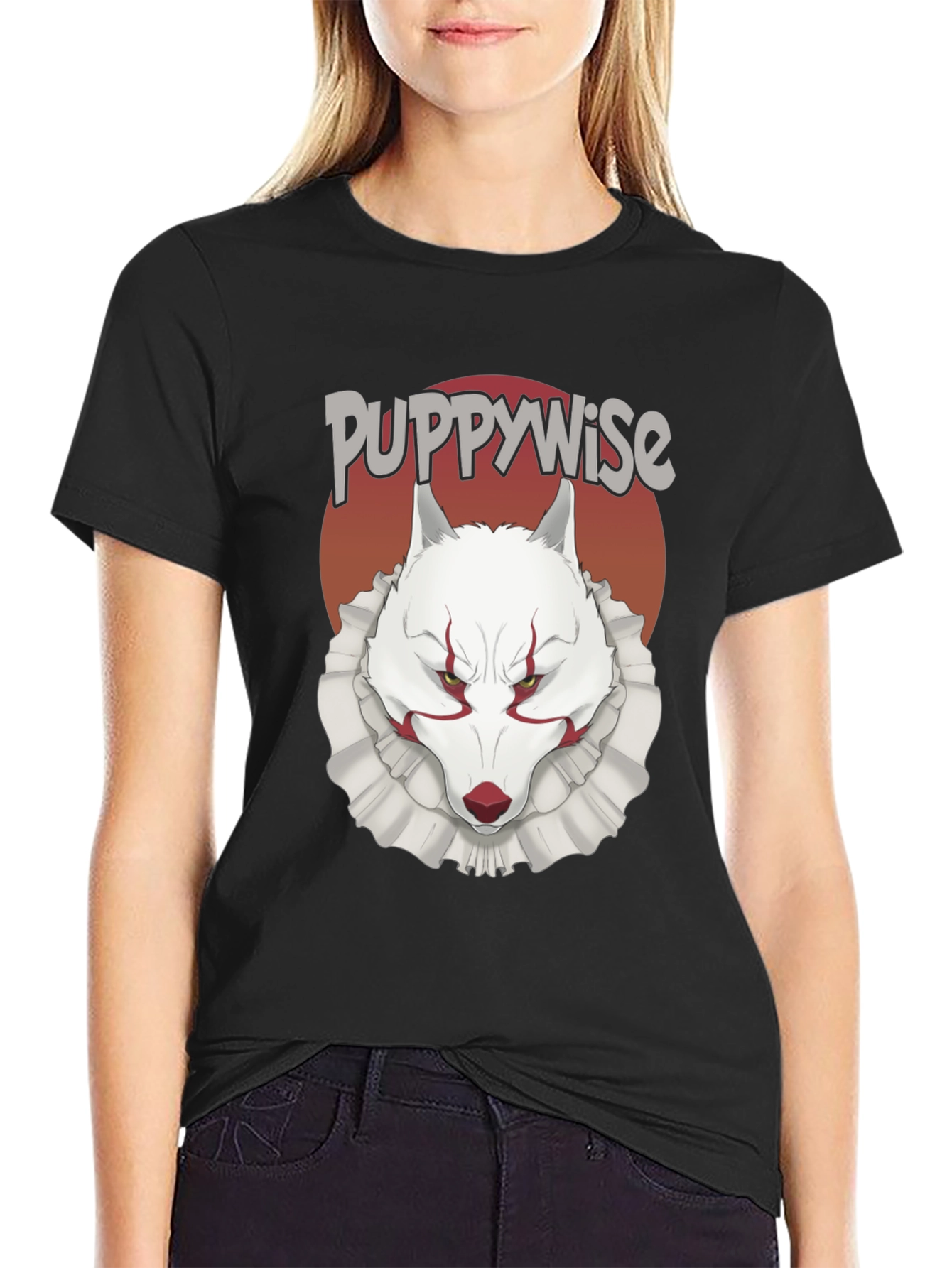 Puppywise T-Shirt: Horror Wolf Clown Tee