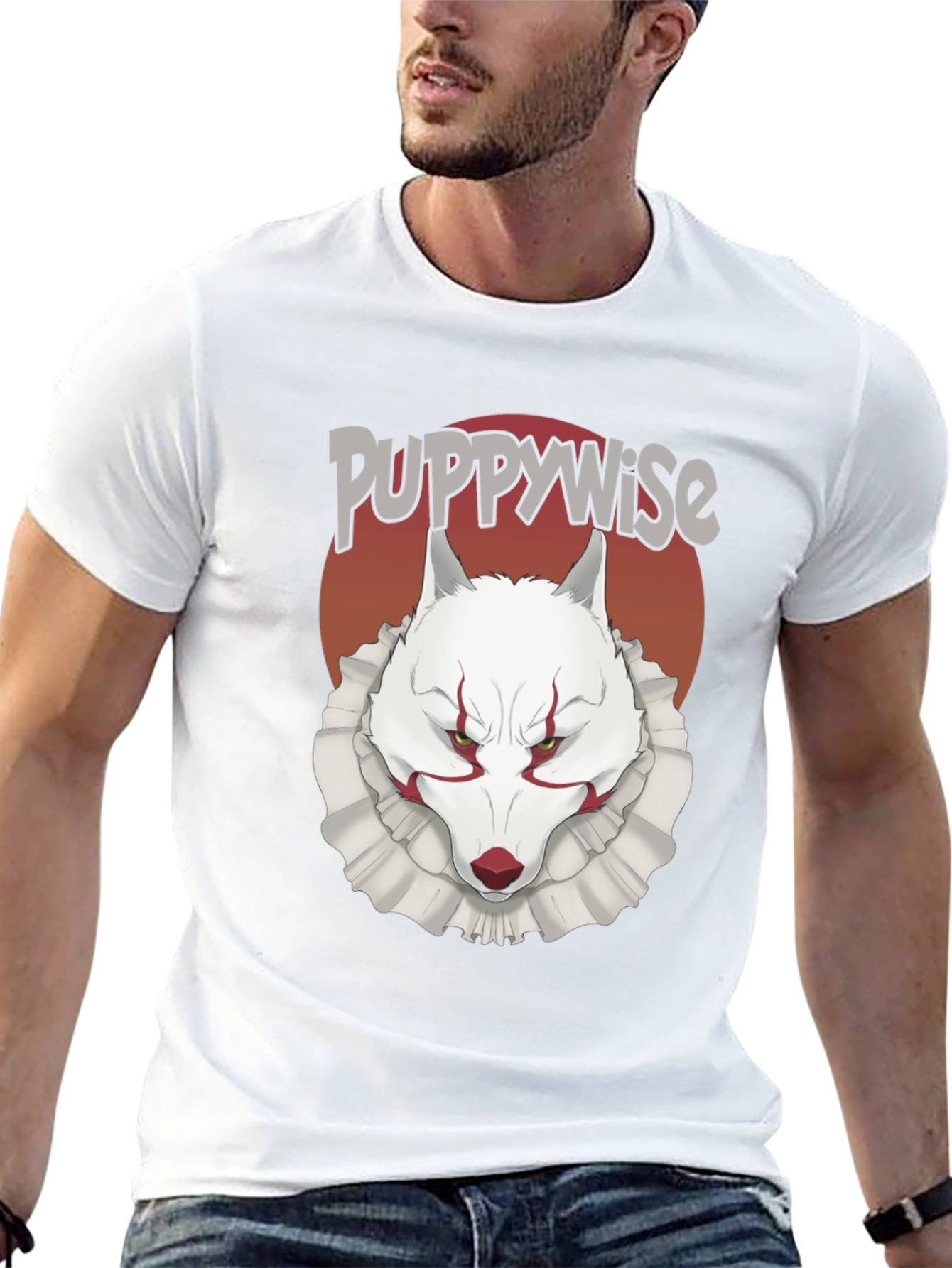 Puppywise T-Shirt: Horror Wolf Clown Tee