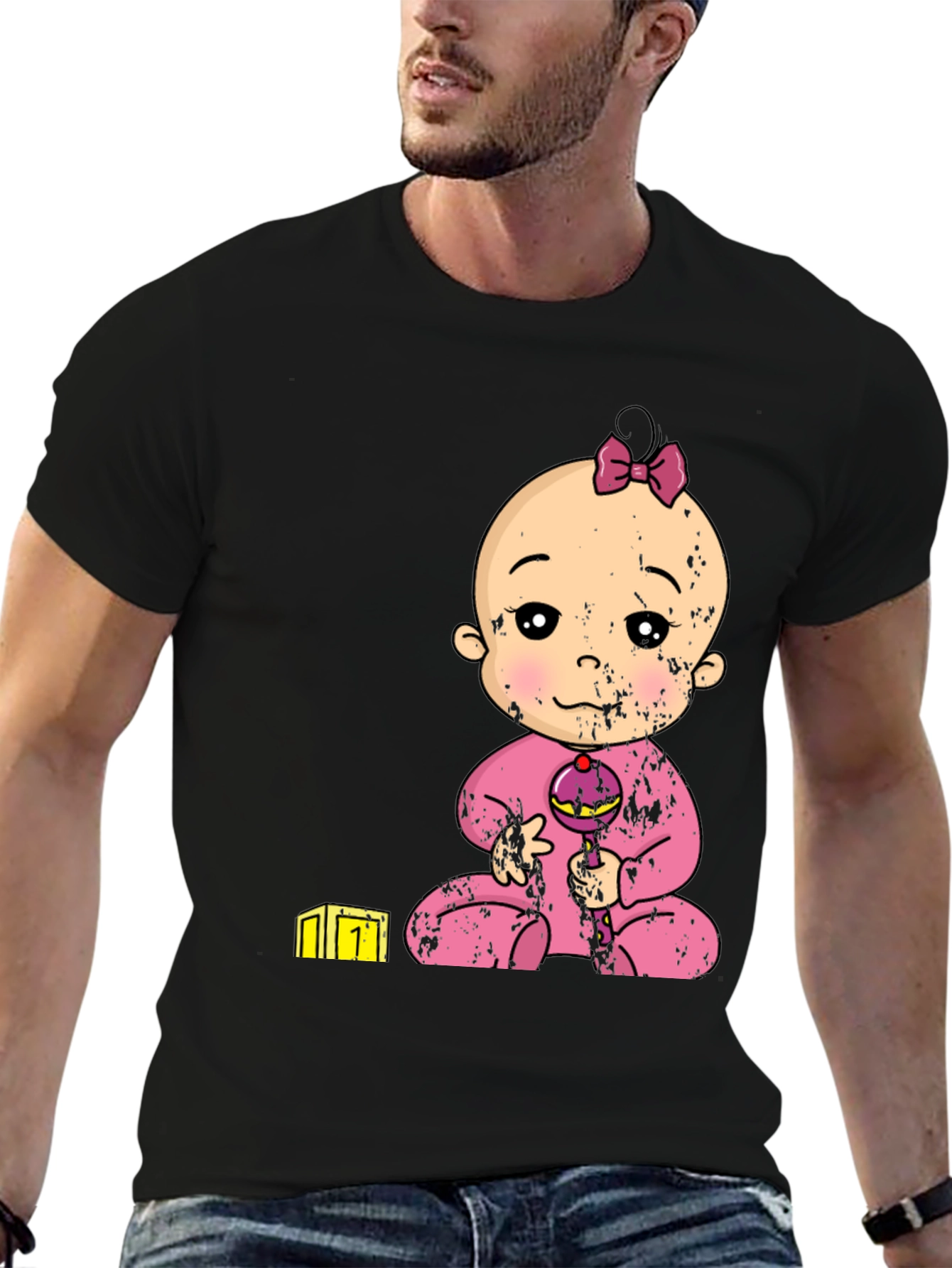 Baby Girl Graphic Tee - Black