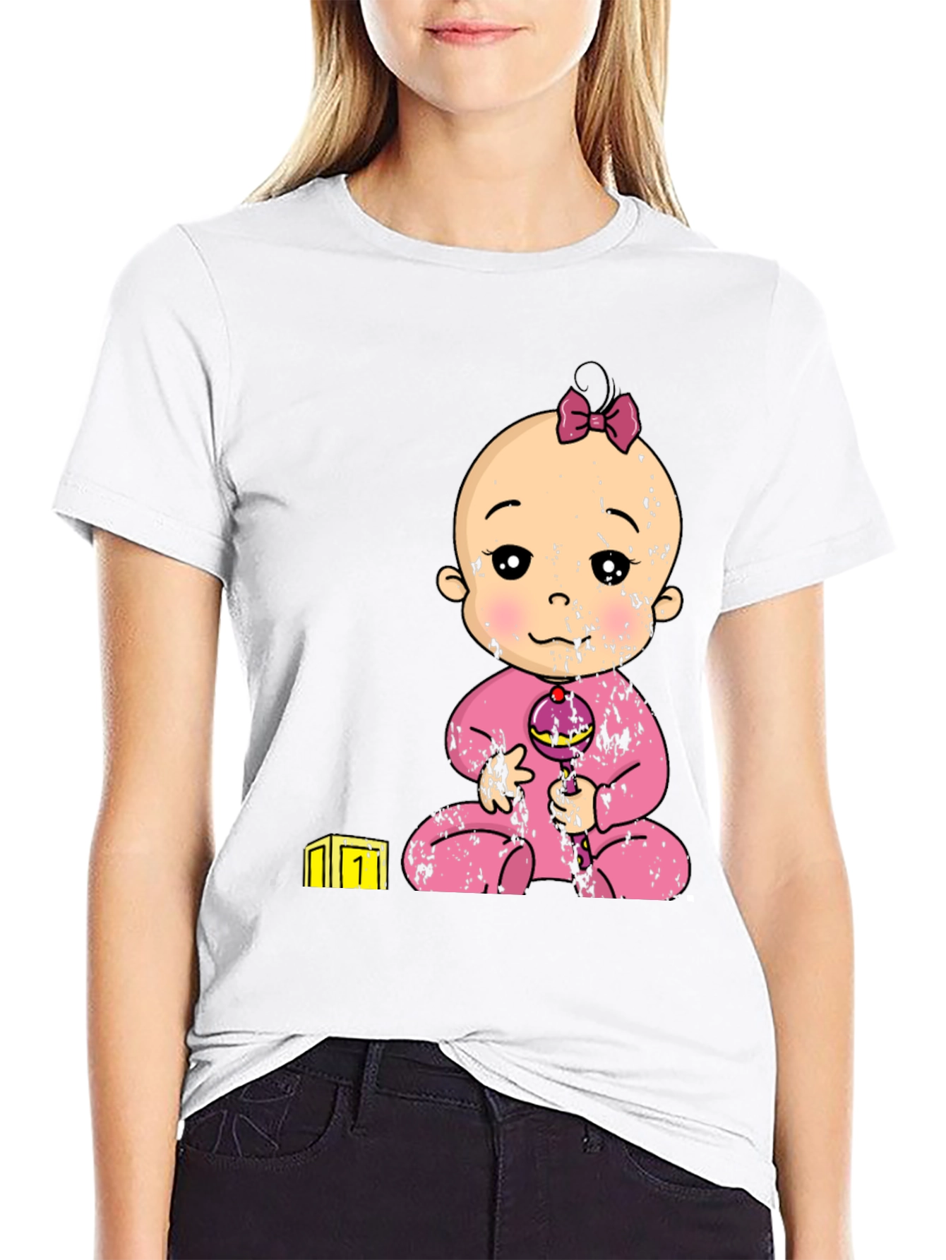 Baby Girl Graphic Tee - Black