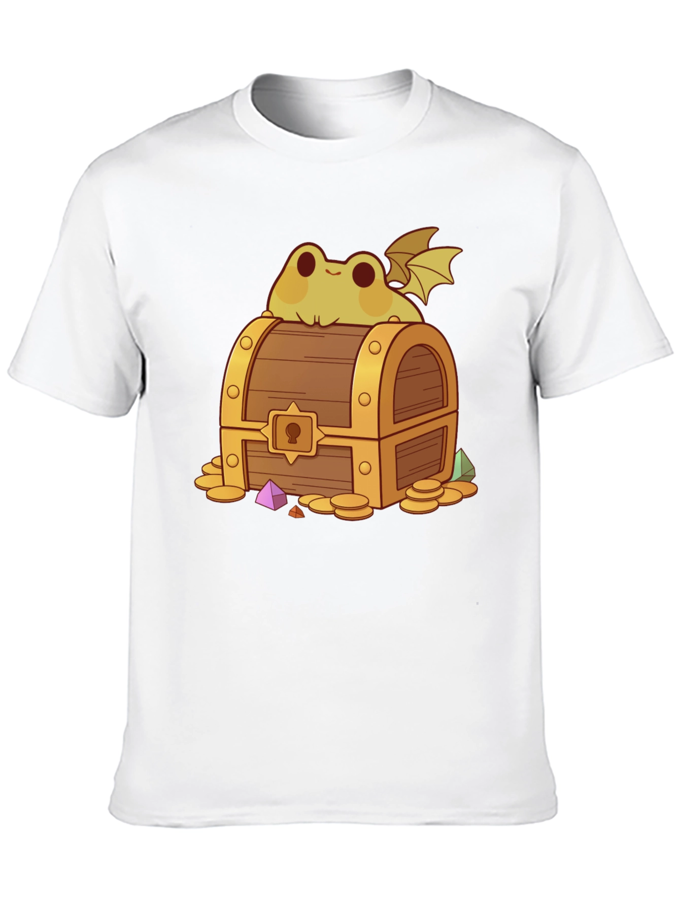 Frog Dragon on Treasure Chest Graphic Tee