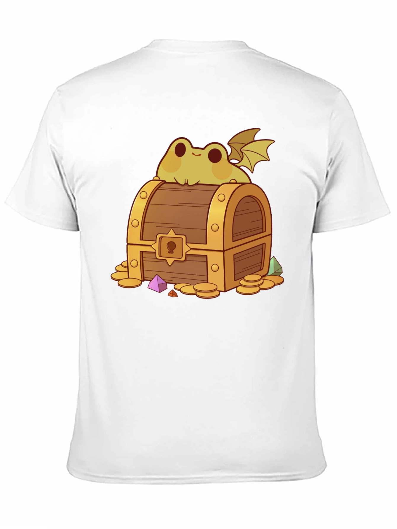Frog Dragon on Treasure Chest Graphic Tee