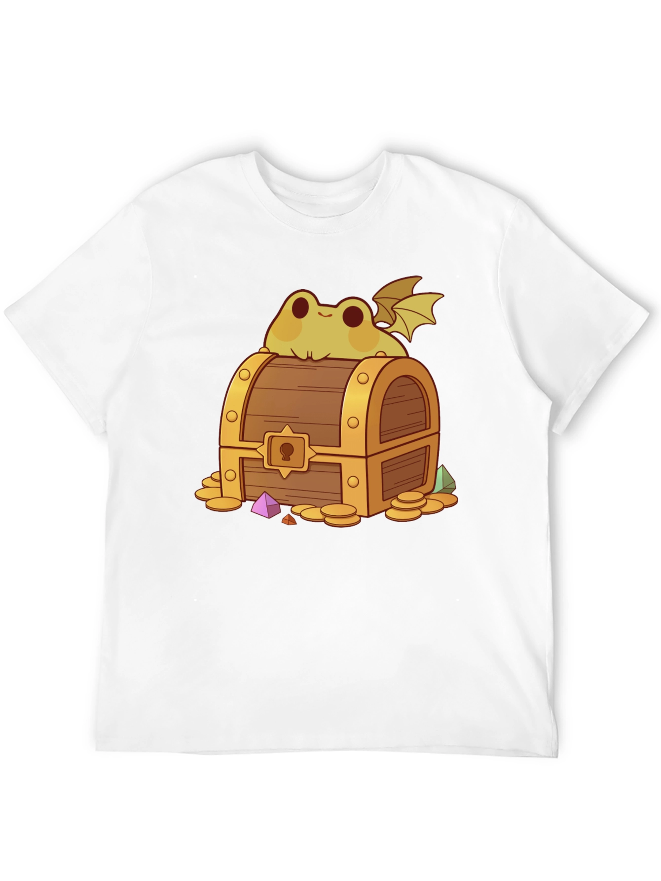 Frog Dragon on Treasure Chest Graphic Tee