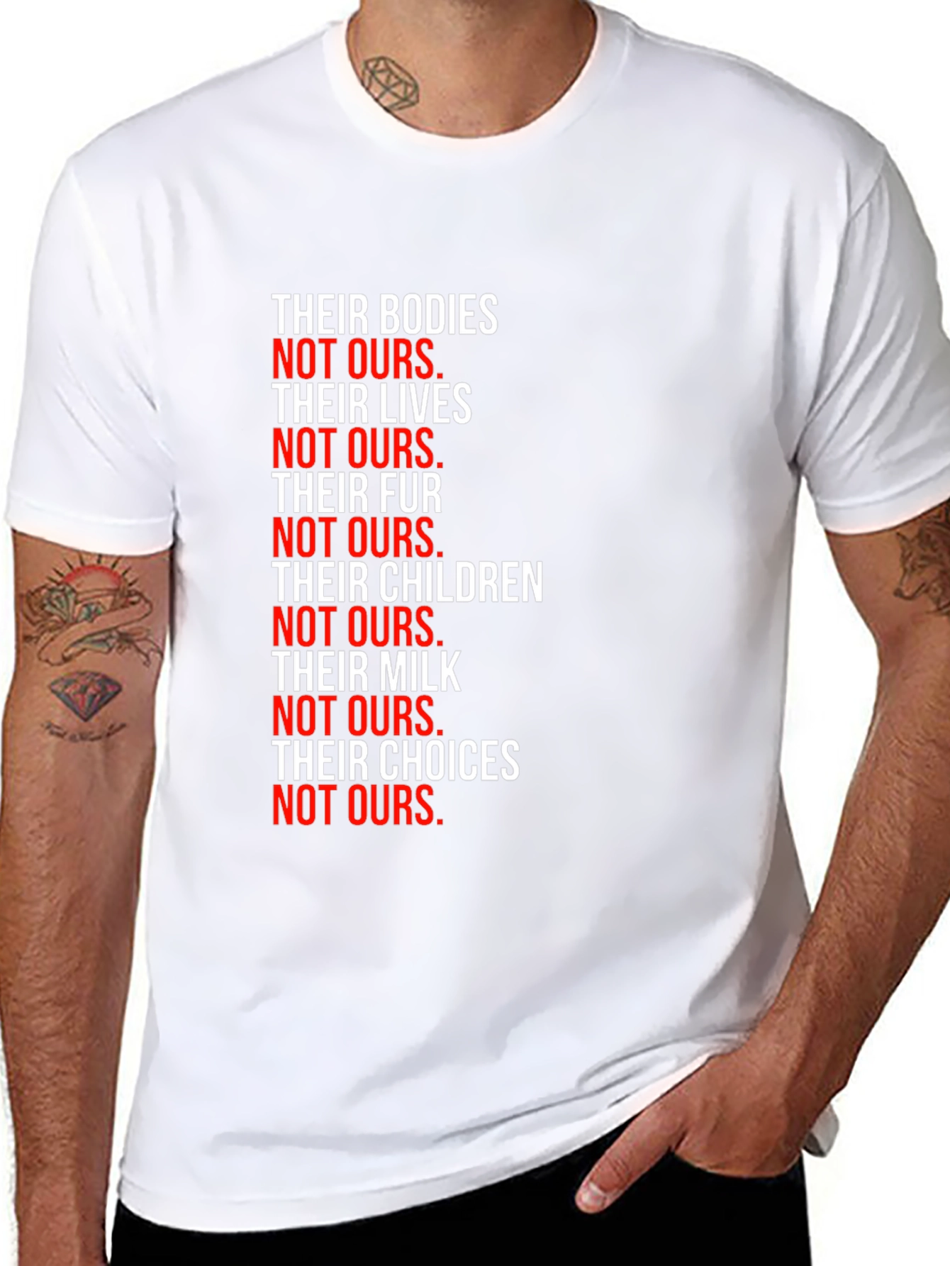 Statement T-Shirt: Their Bodies Not Ours - Vegan Activism