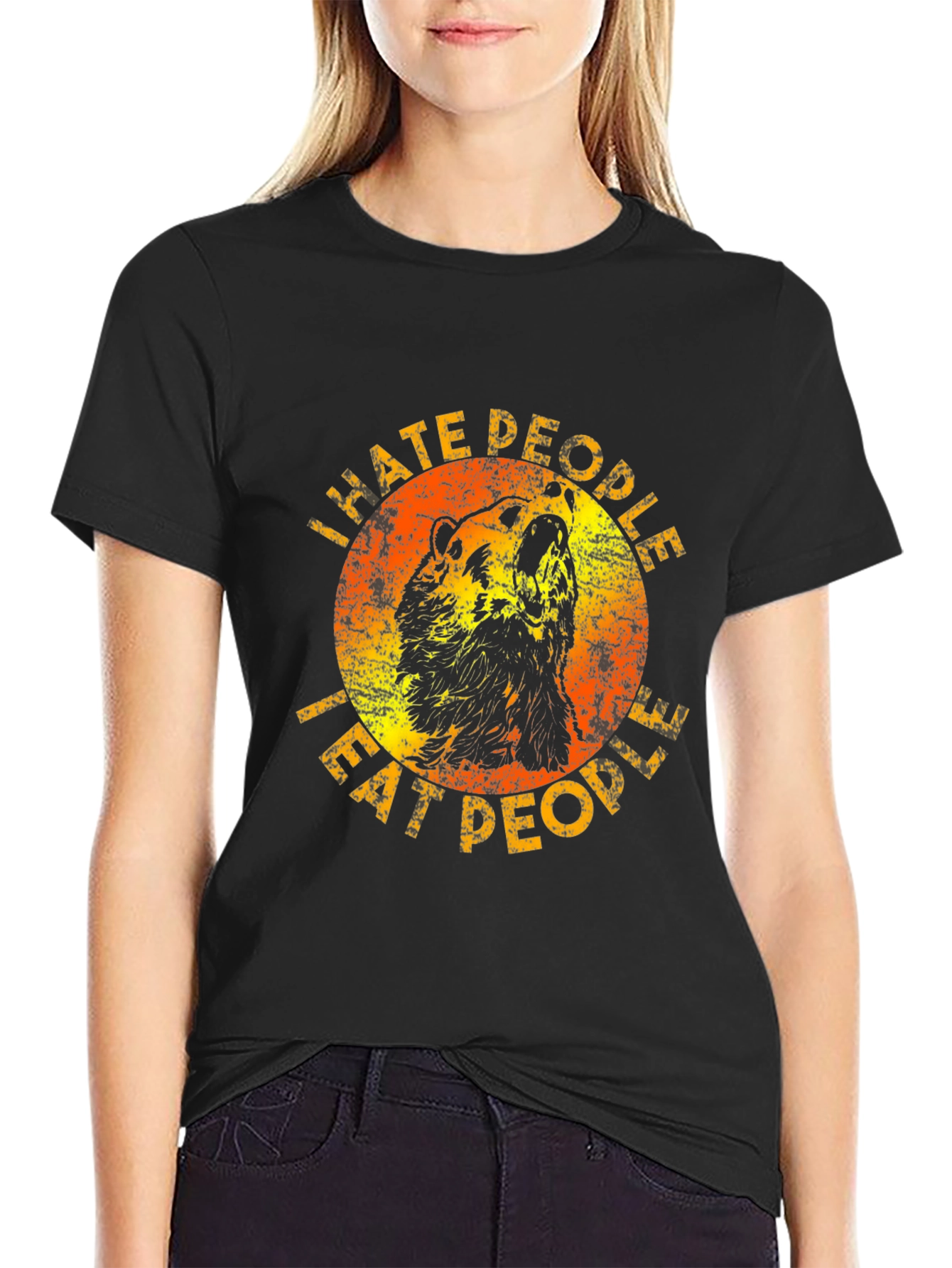 I Hate People Graphic Tee - Sarcastic Bear T-Shirt