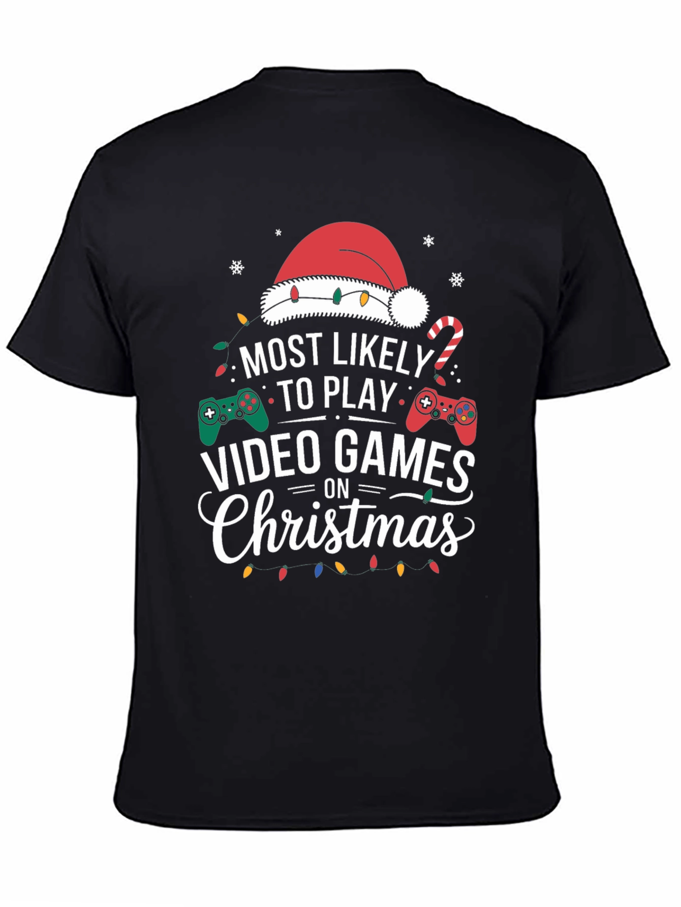 Most Likely to Play Video Games Christmas Holiday T-Shirt