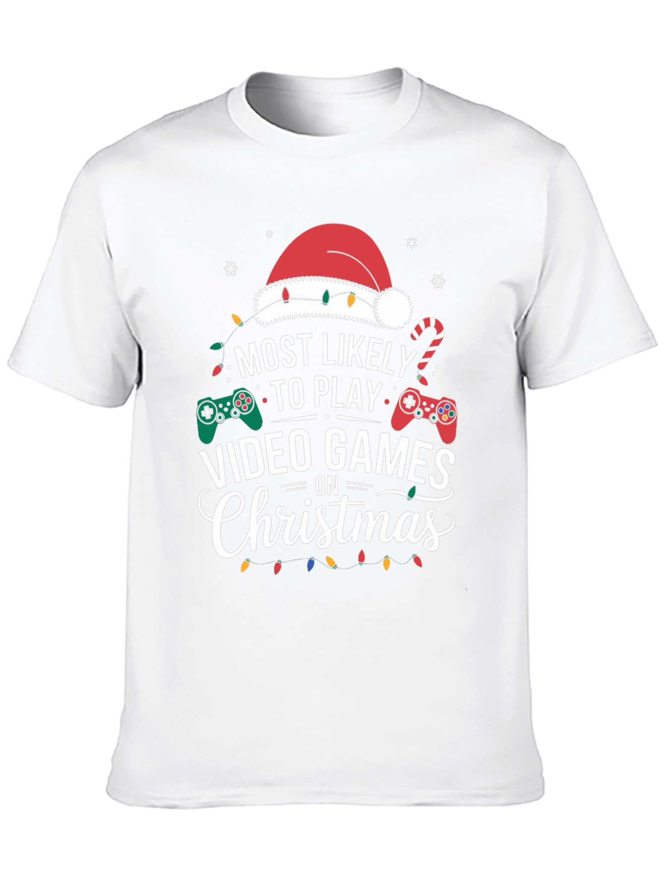 Most Likely to Play Video Games Christmas Holiday T-Shirt