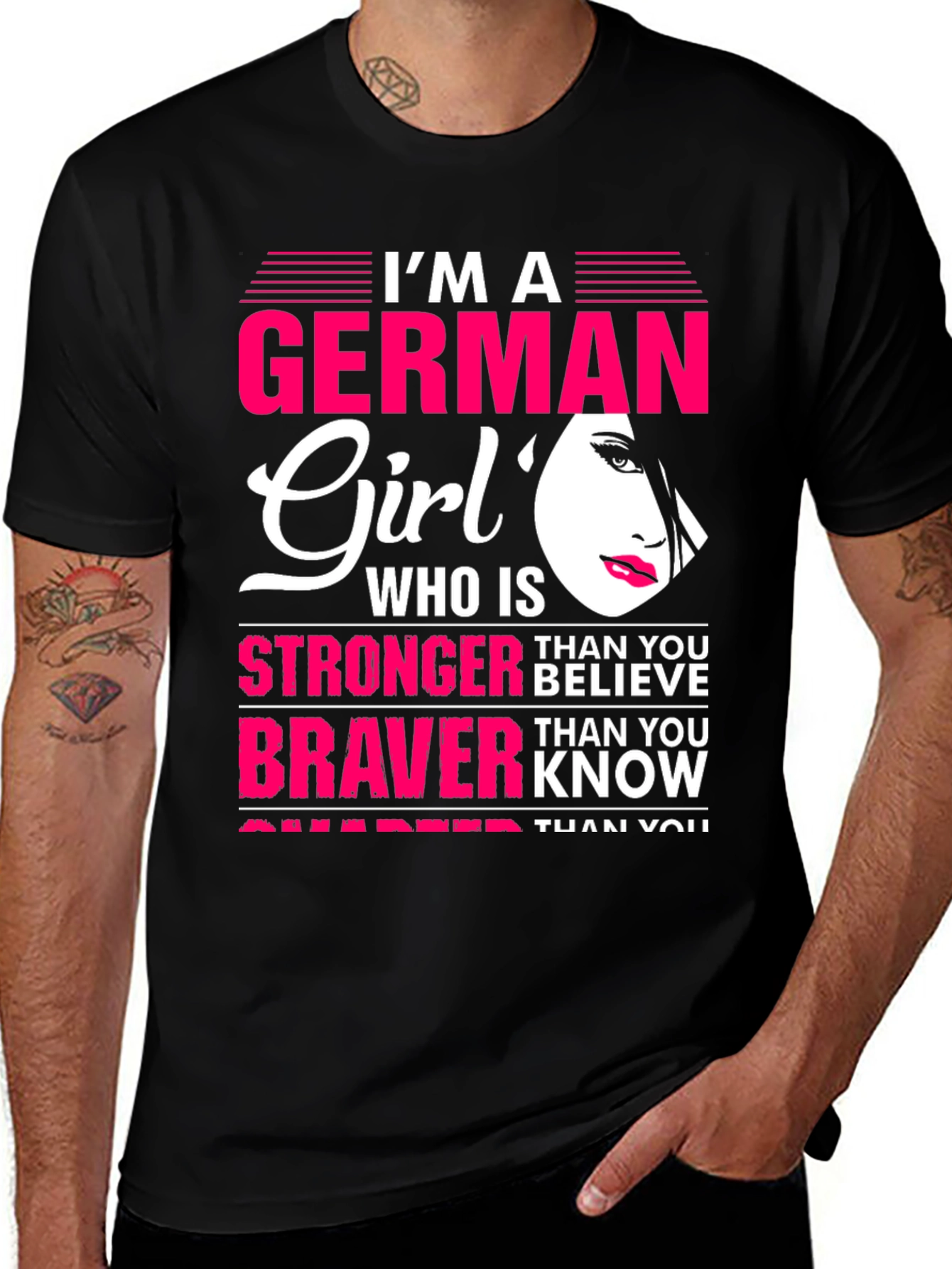 German Girl Graphic T-Shirt - Strong Brave & Smart
