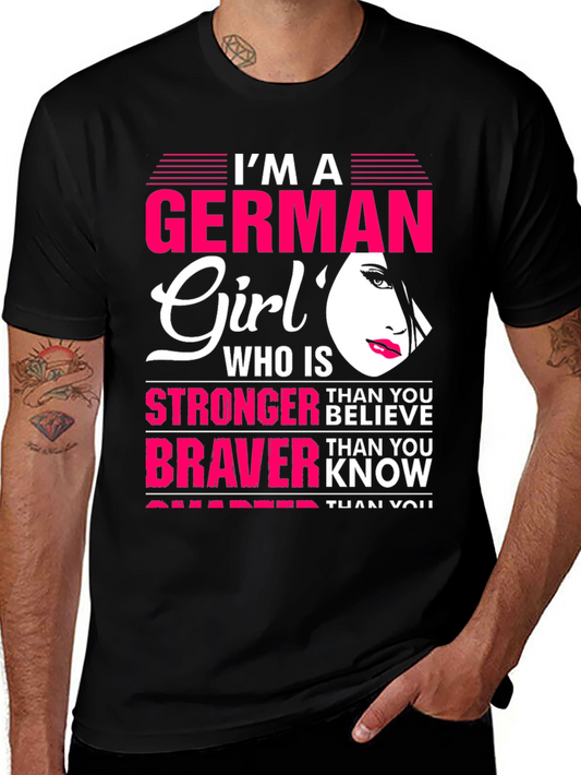 German Girl Graphic T-Shirt - Strong Brave & Smart